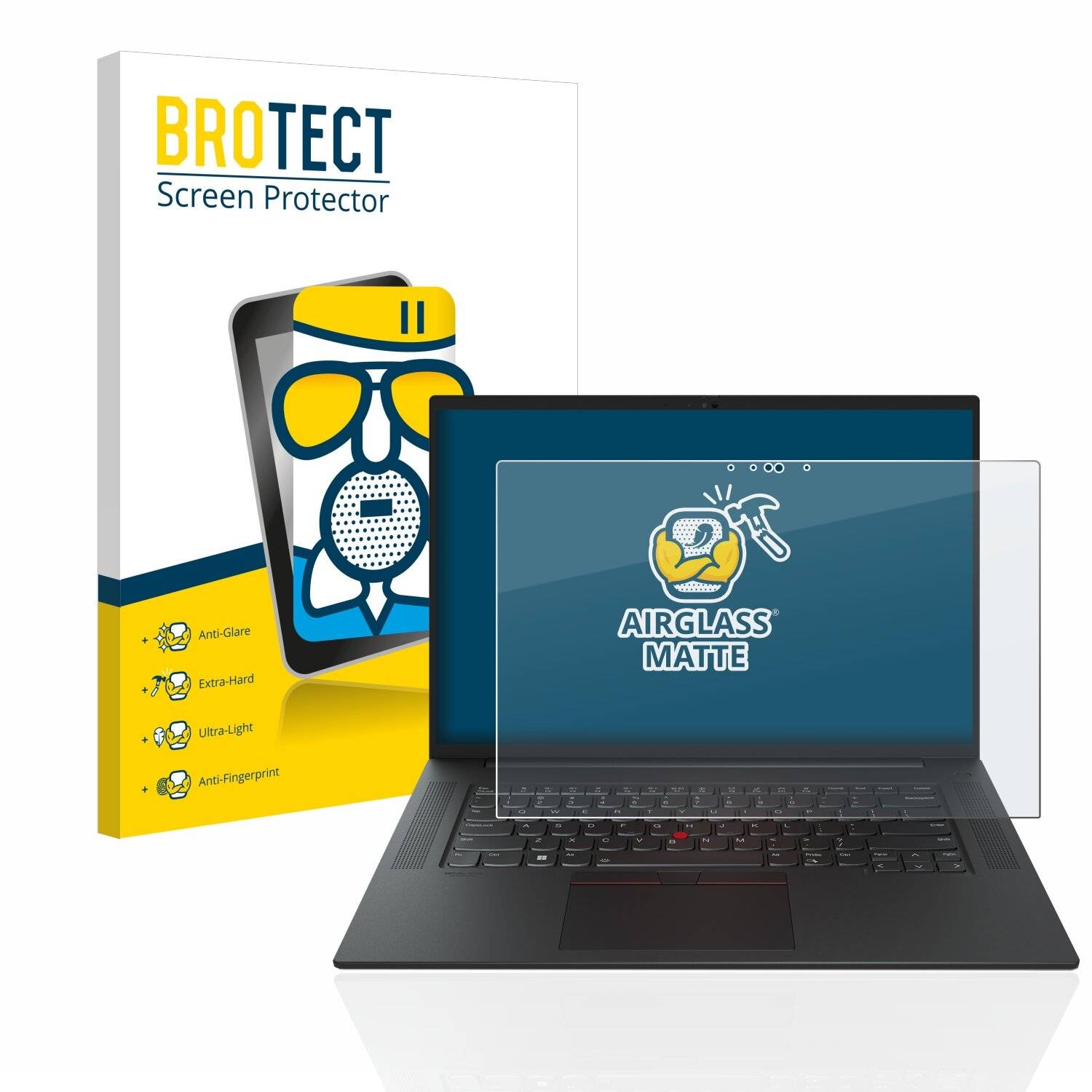 BROTECT AirGlass Matte Schutzglas Folie für Lenovo ThinkPad P1 Gen 5 16