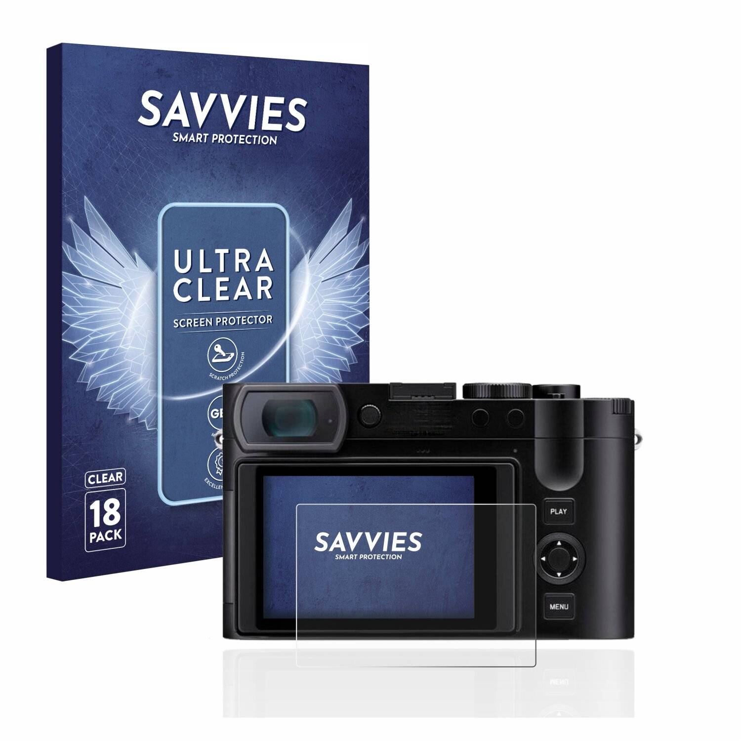 18x Savvies SU75 Displayschutzfolie für Leica