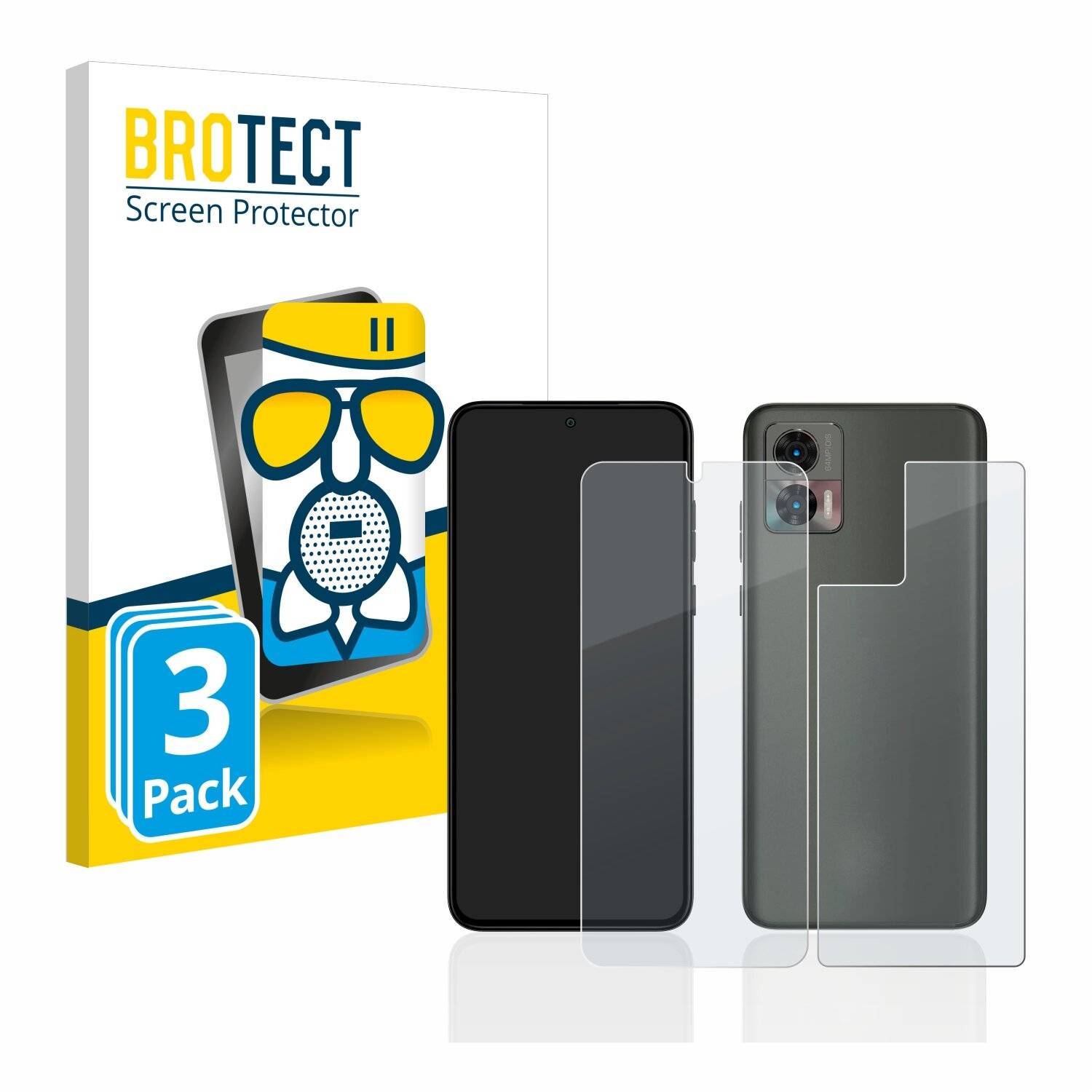 3x BROTECT AirGlass Matte Schutzglas Folie für Motorola Edge 30 Neo