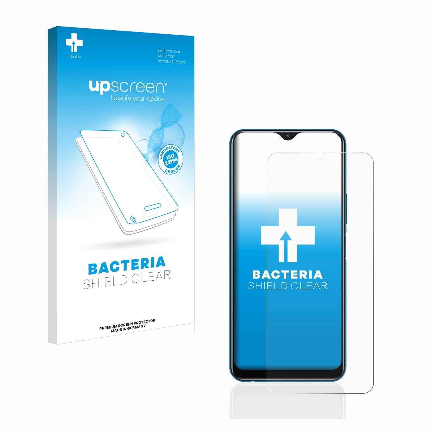 upscreen Bacteria Shield Clear Premium Antibakterielle Displayschutzfolie für Vivo Y12s
