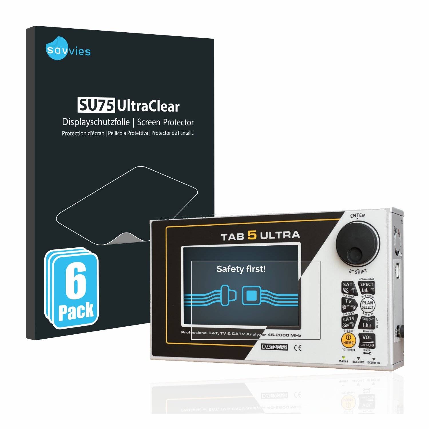 6x Savvies SU75 Displayschutzfolie für Rover TAB 5
