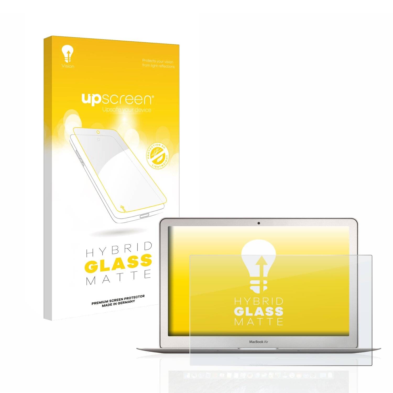 upscreen Hybrid Glass Matte Premium Schutzglas Folie für Apple MacBook Air 13 (Anfang 2015)