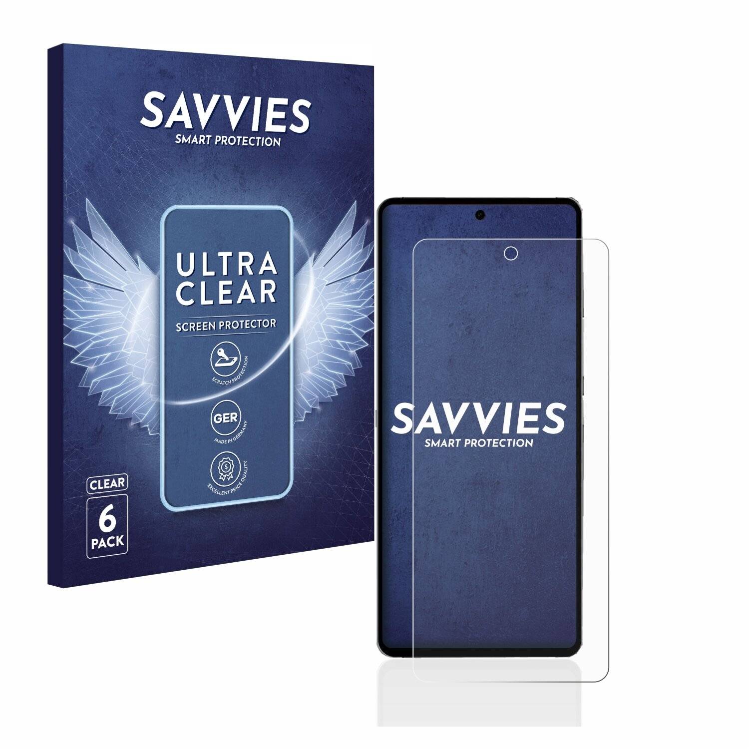6x Savvies SU75 Displayschutzfolie für CryptoDATA