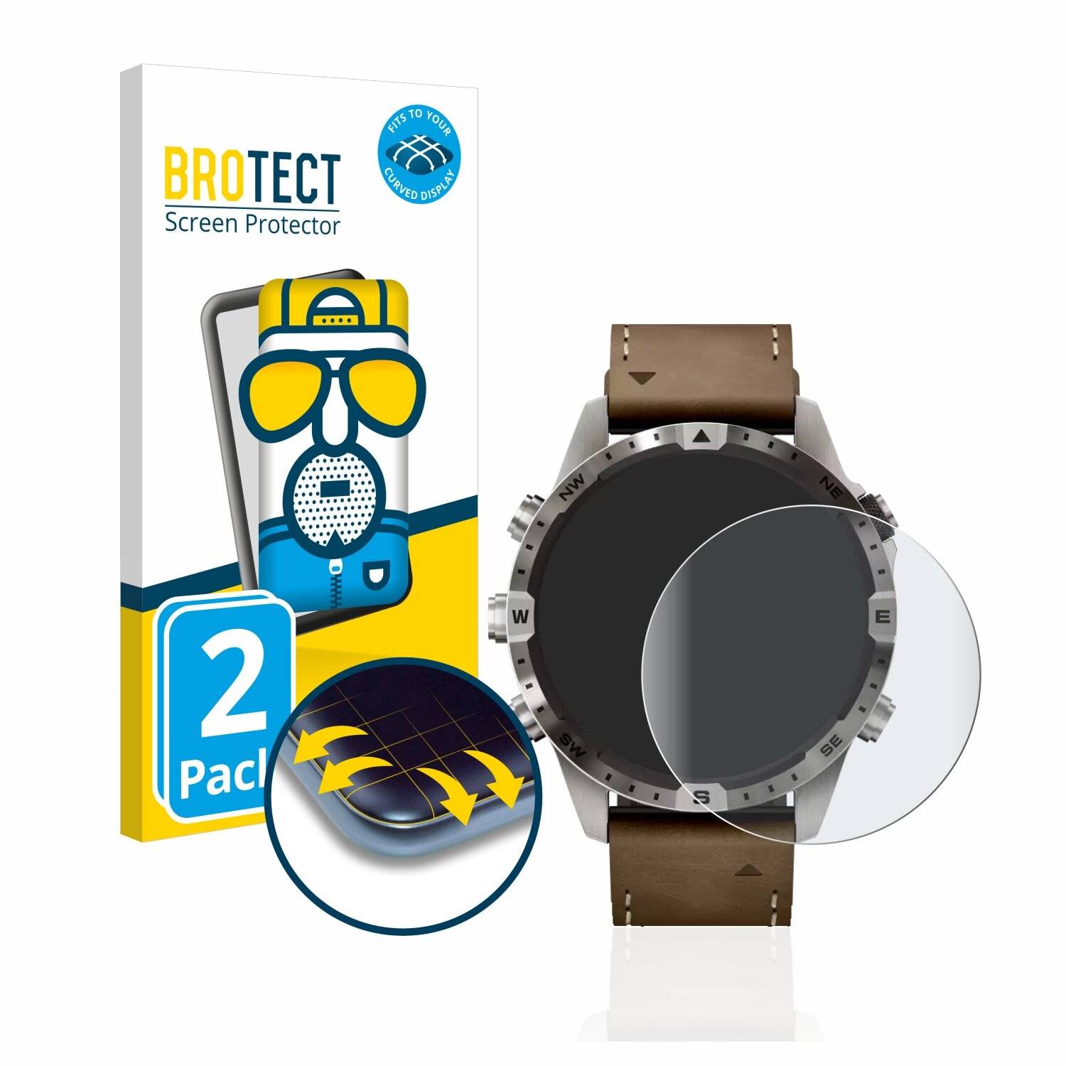 2x BROTECT Flex Matte Full-Cover Displayschutzfolie für Garmin Marq Adventurer (Gen