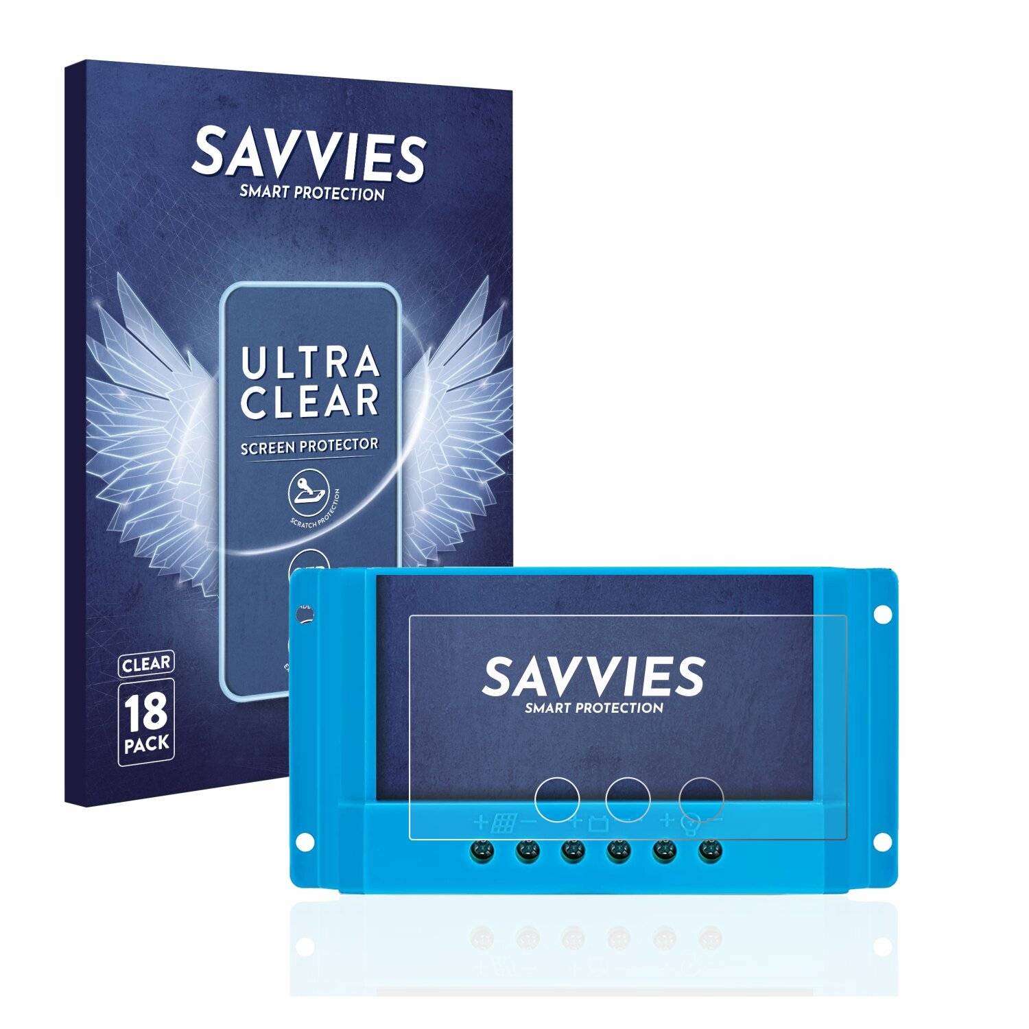 18x Savvies SU75 Displayschutzfolie für Thlevel PWM Solar Charge Controller 10A / 20A /30A