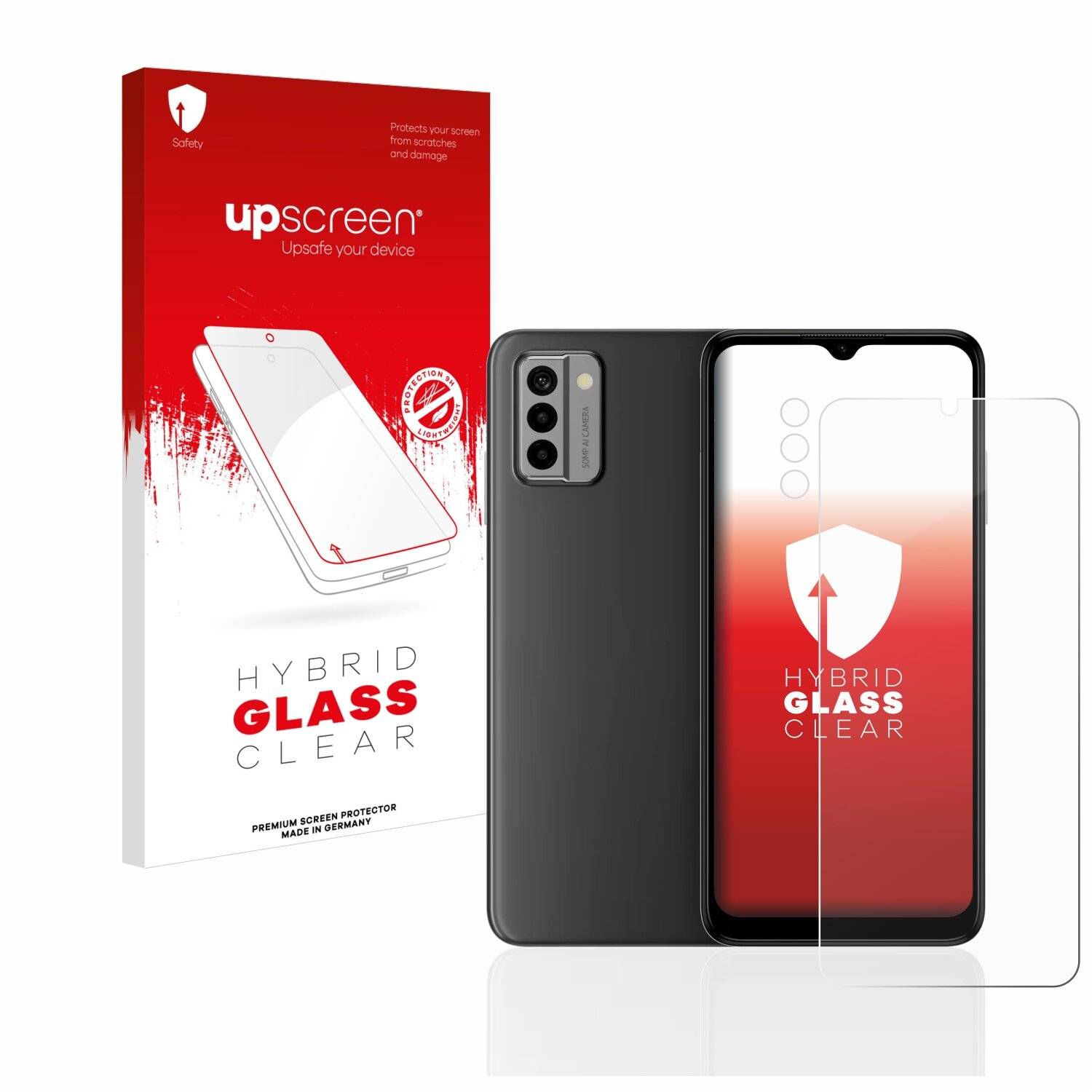 upscreen Hybrid Glass Clear Premium Schutzglas Folie für Nokia G22