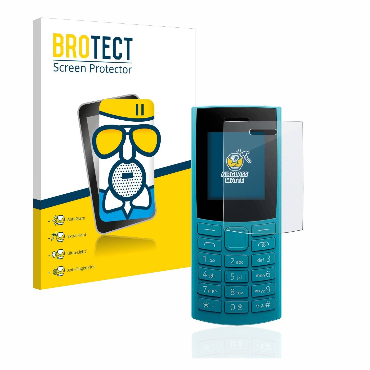 BROTECT AirGlass Matte Schutzglas Folie für Nokia 106 4G