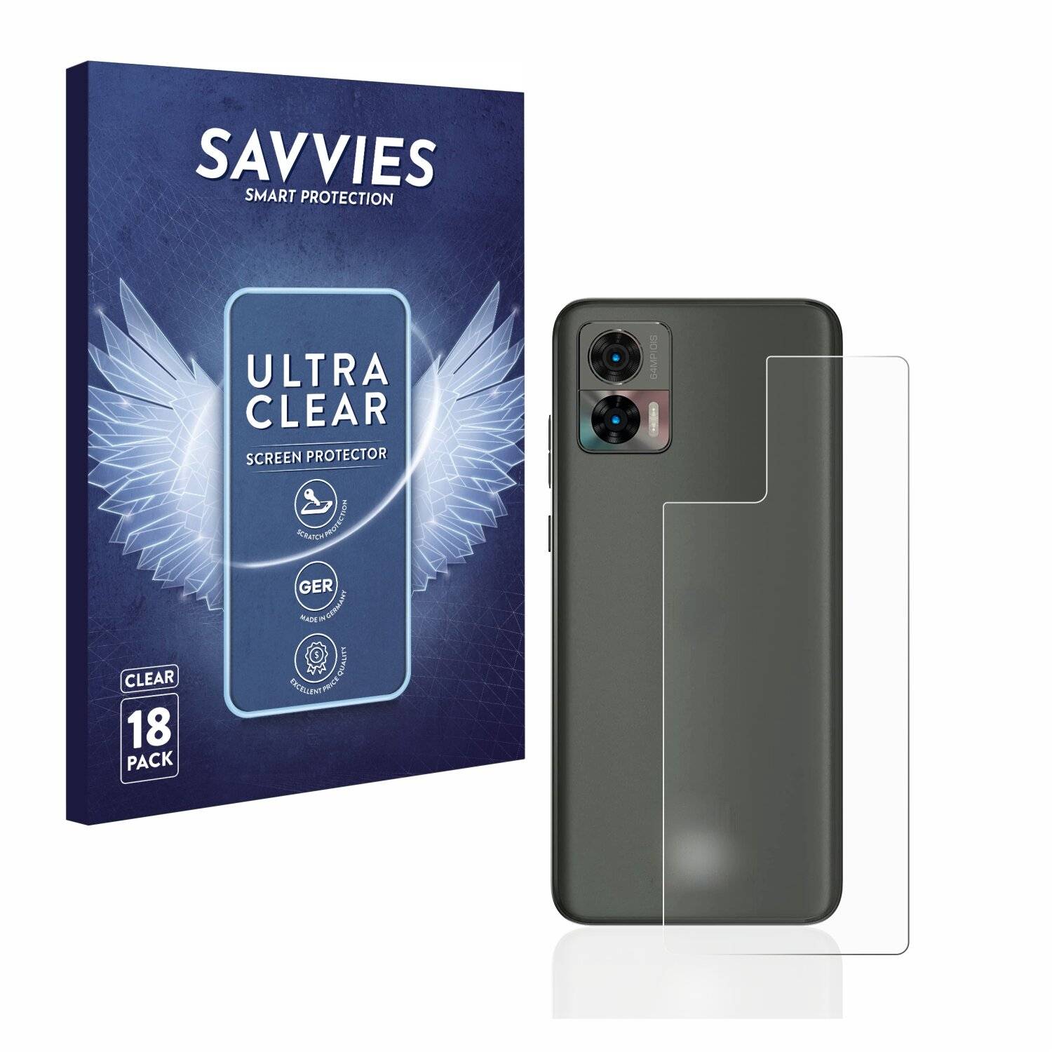 18x Savvies SU75 Displayschutzfolie für Motorola Edge 30 Neo