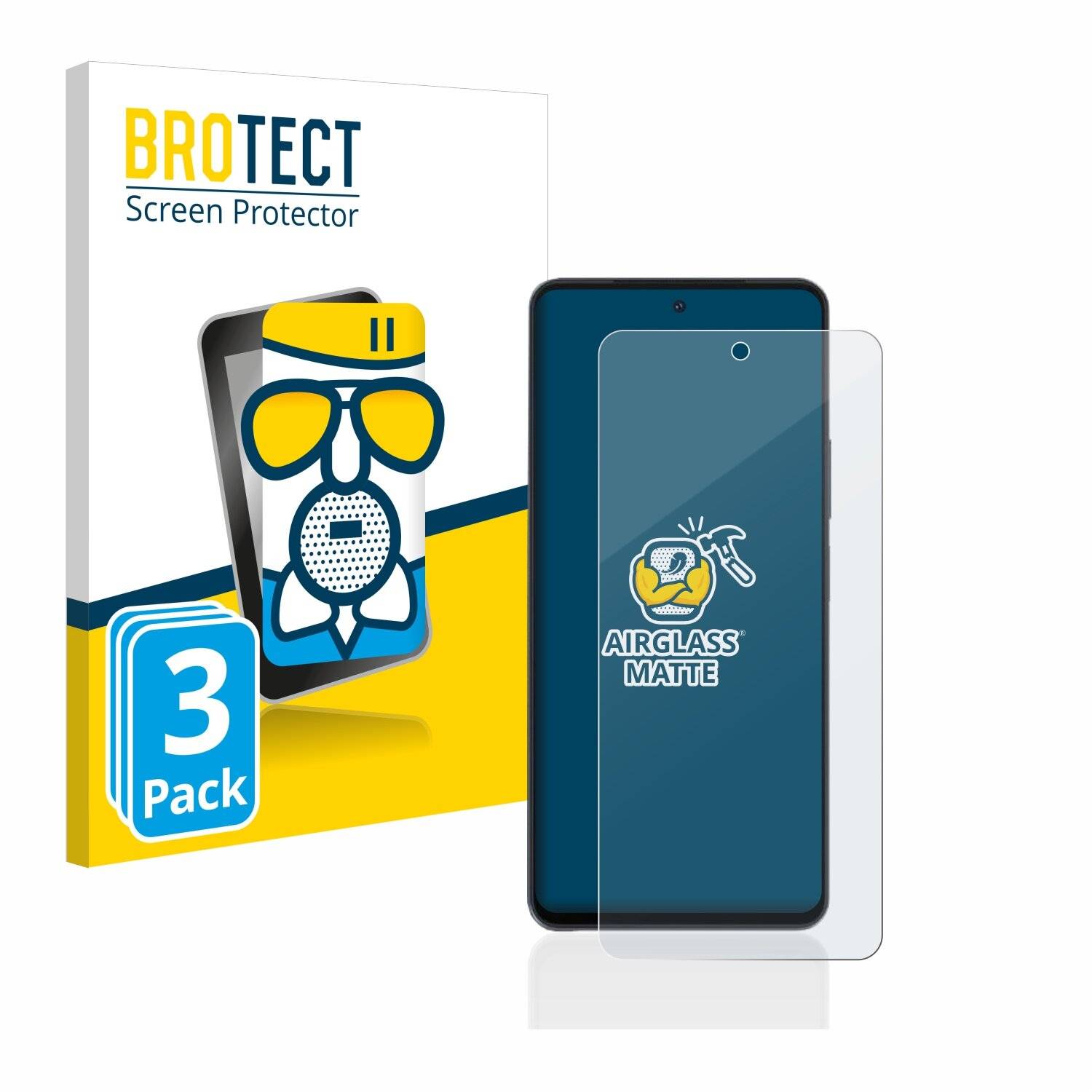 3x BROTECT AirGlass Matte Schutzglas Folie für Vivo iQOO