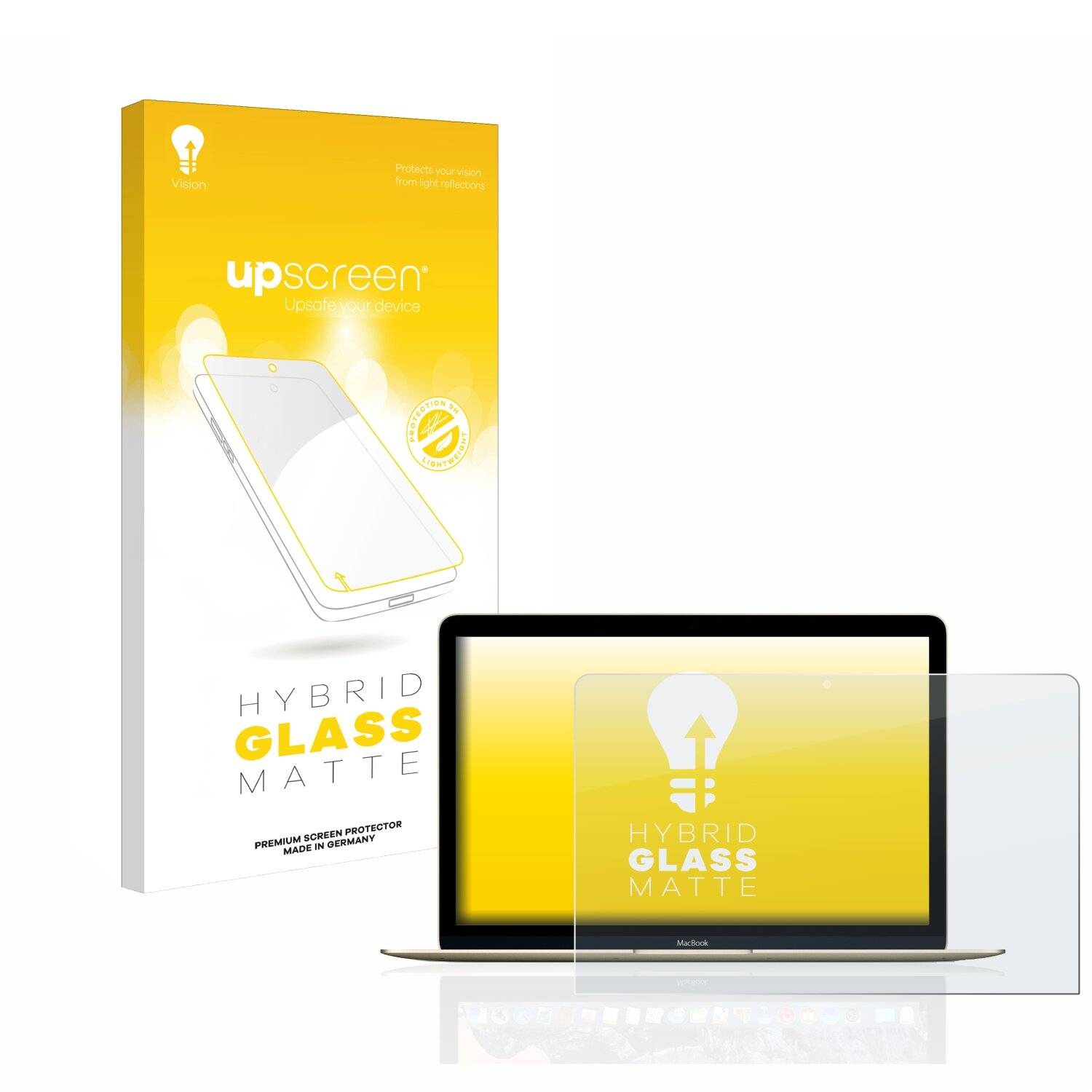 upscreen Hybrid Glass Matte Premium Schutzglas Folie für Apple MacBook Retina 12 (Anfang