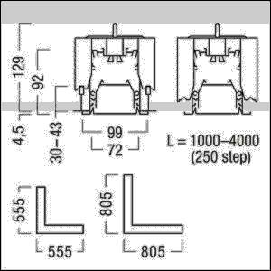 Zumtobel Group Eck-Kanal f.LED-Lichtlinie SLN2-C CL MRT L545SR