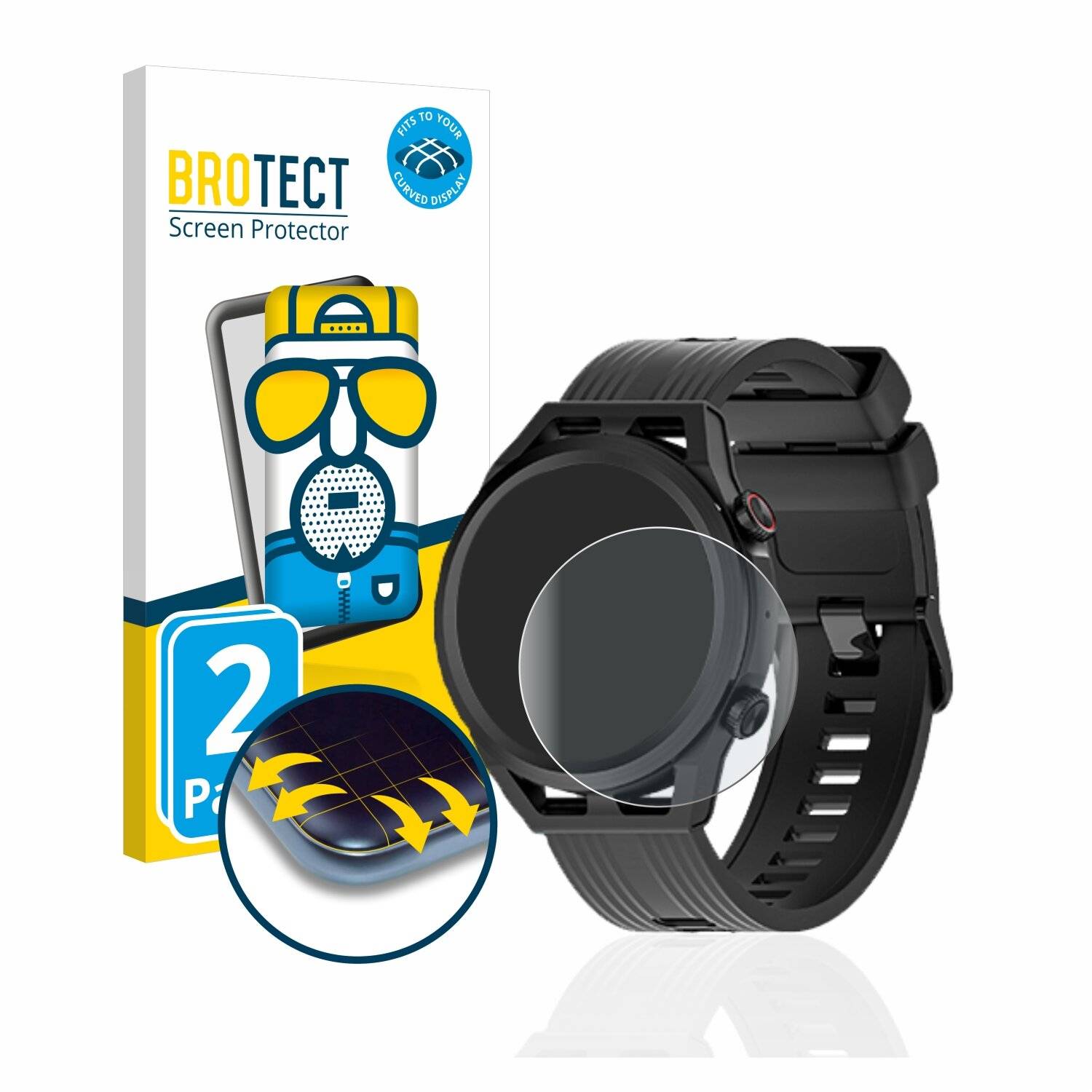 2x BROTECT Flex Matte Full-Cover Displayschutzfolie für Iowodo R8