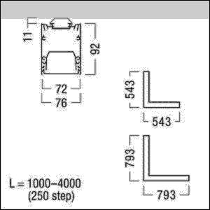 Zumtobel Group Eck-Kanal f.LED-Lichtlinie SLN2-C CL MSC L545BK