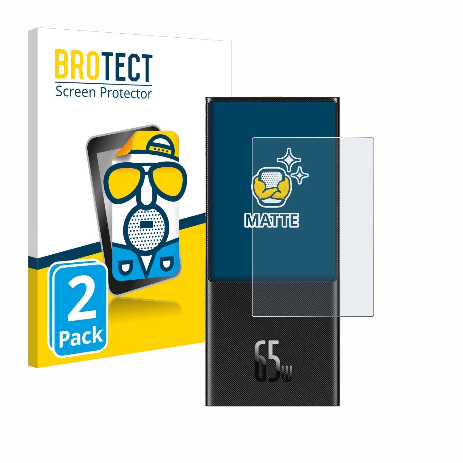 2x BROTECT Matte Displayschutzfolie für Baseus PPJL65C - Entspiegelt,