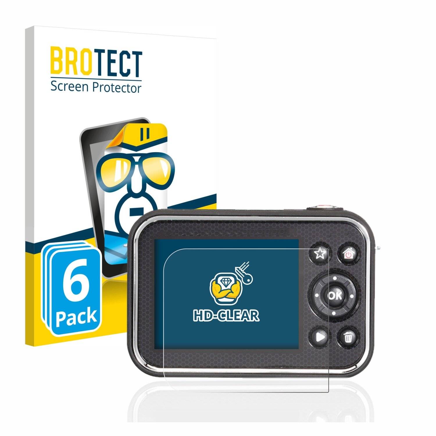 6x BROTECT HD-Clear Displayschutzfolie für Vtech Kidizoom Video Studio