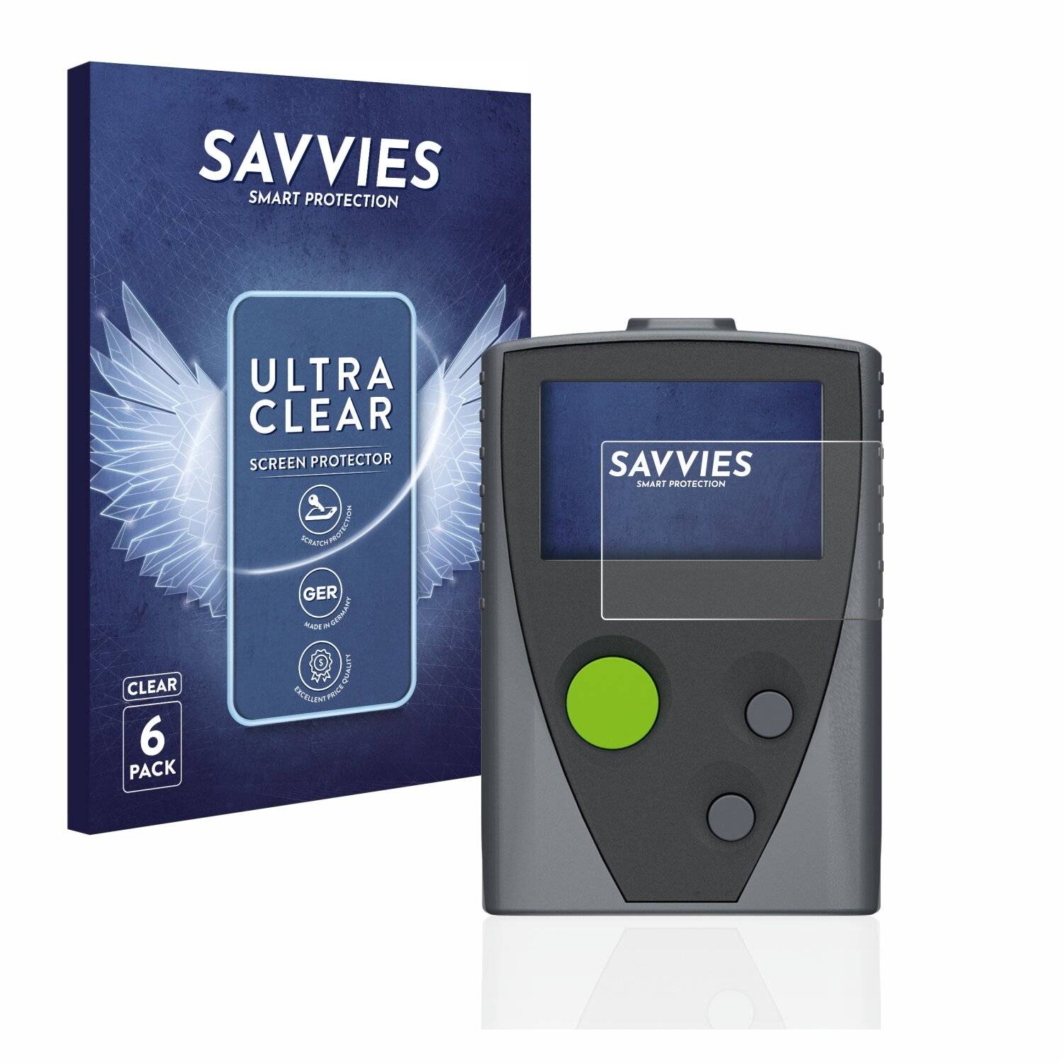 6x Savvies SU75 Displayschutzfolie für Swissphone Boss