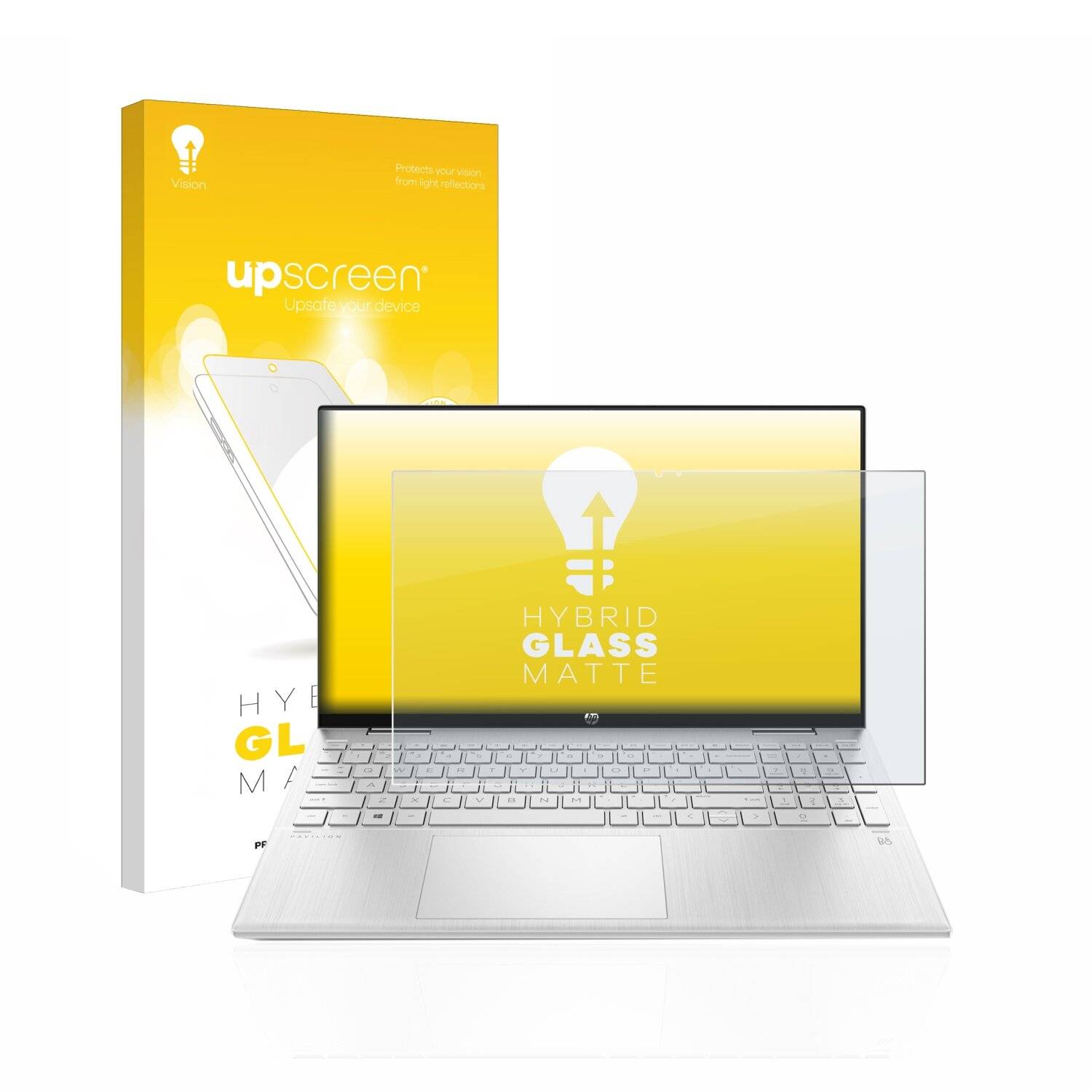 upscreen Hybrid Glass Matte Premium Schutzglas Folie für HP Pavilion x360 (15-erX)