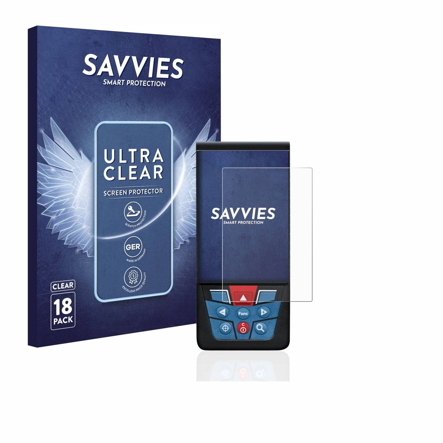 18x Savvies SU75 Displayschutzfolie für Bosch GLM