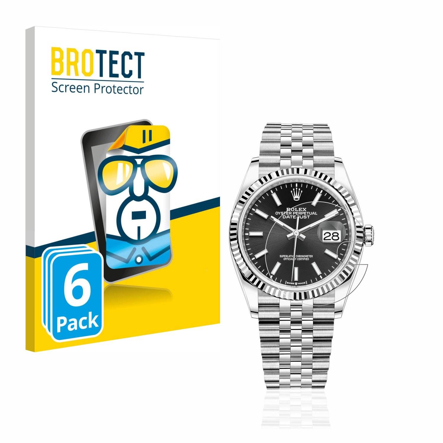 6x BROTECT HD-Clear Displayschutzfolie für Rolex Datejust