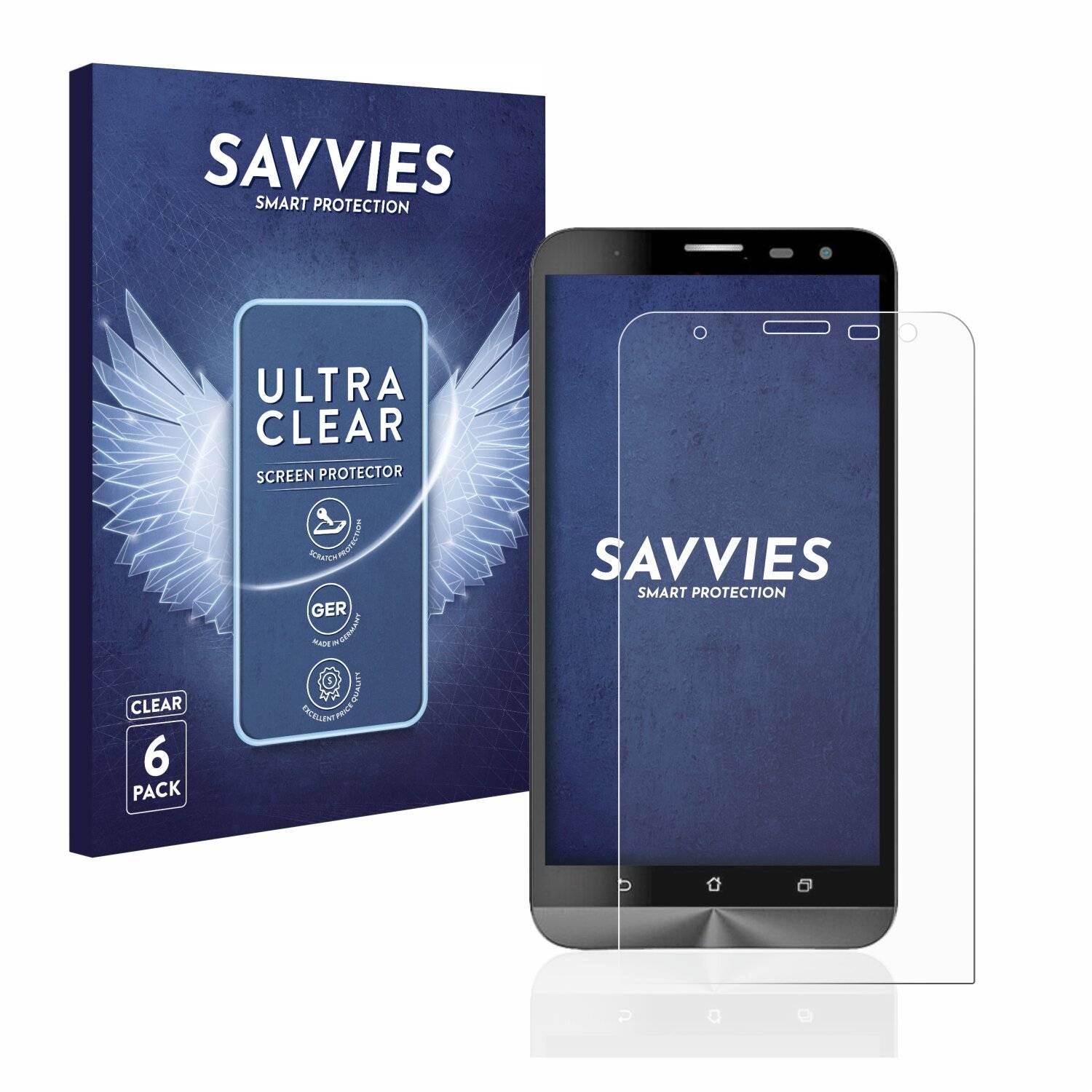 6x Savvies SU75 Displayschutzfolie für Asus ZenFone 2 Laser