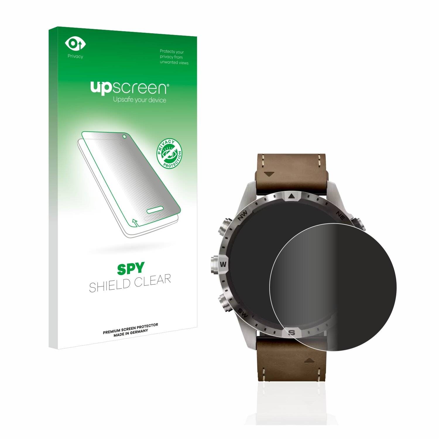 upscreen Spy Shield Clear Premium Blickschutzfolie für Garmin Marq Adventurer (Gen