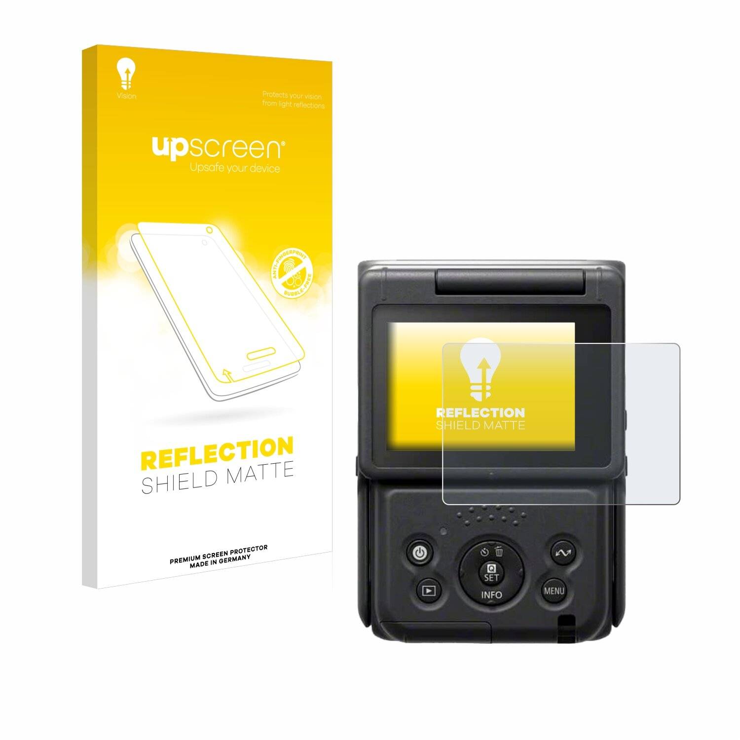 upscreen Reflection Shield Matte Premium Displayschutzfolie für Canon PowerShot V10 Vlog
