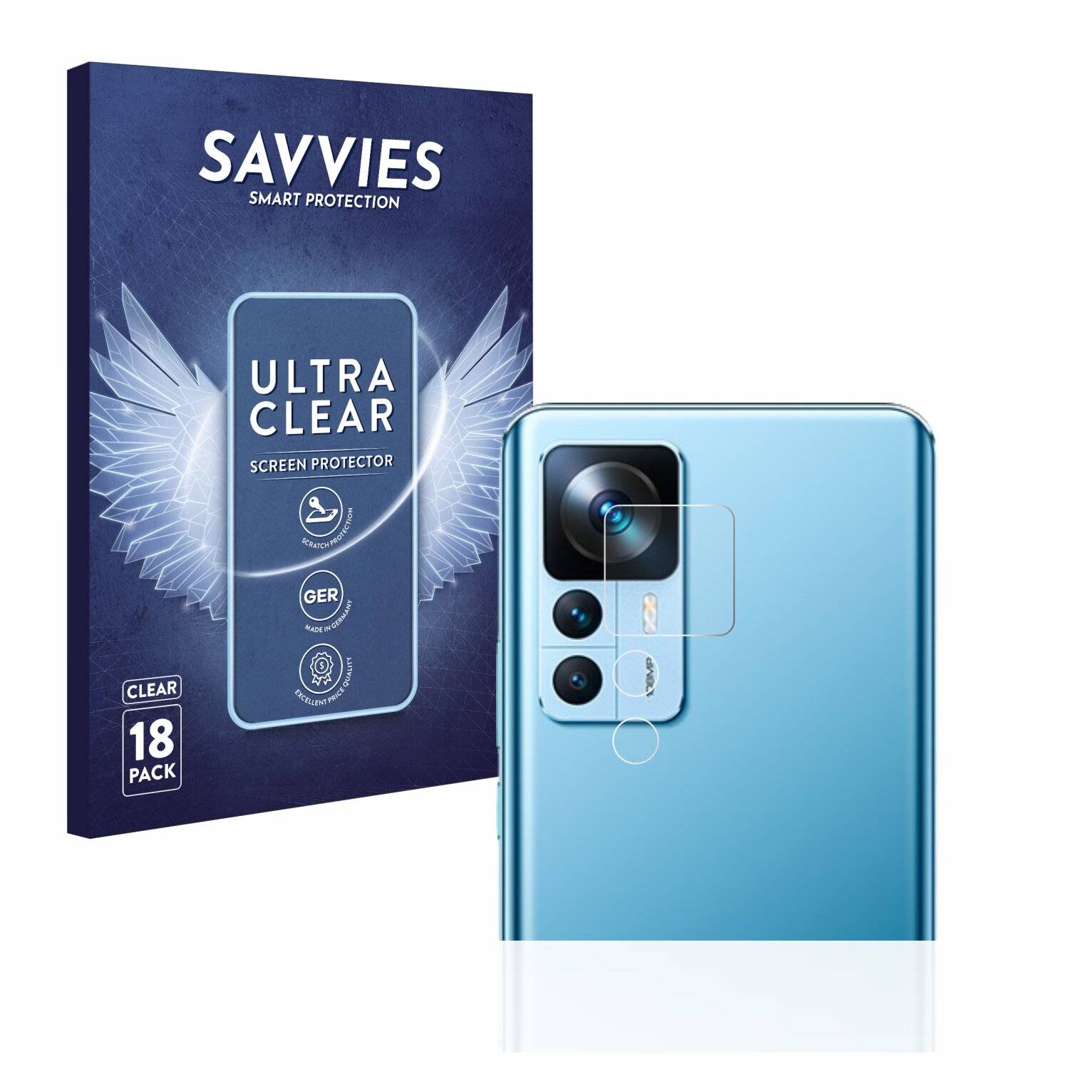 18x Savvies SU75 Displayschutzfolie für Xiaomi 12T (NUR