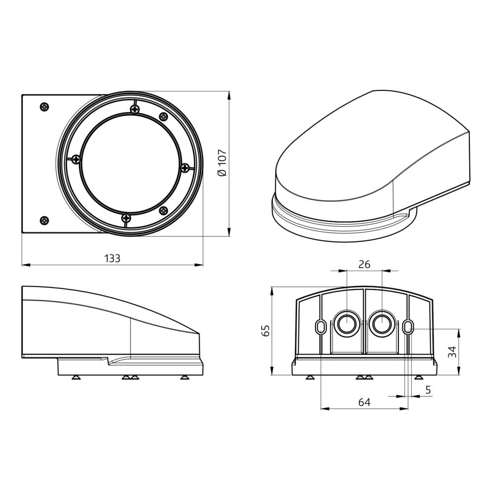 BEG Brück Electronic Wandhalterung PD2N/4N Typ A weiß