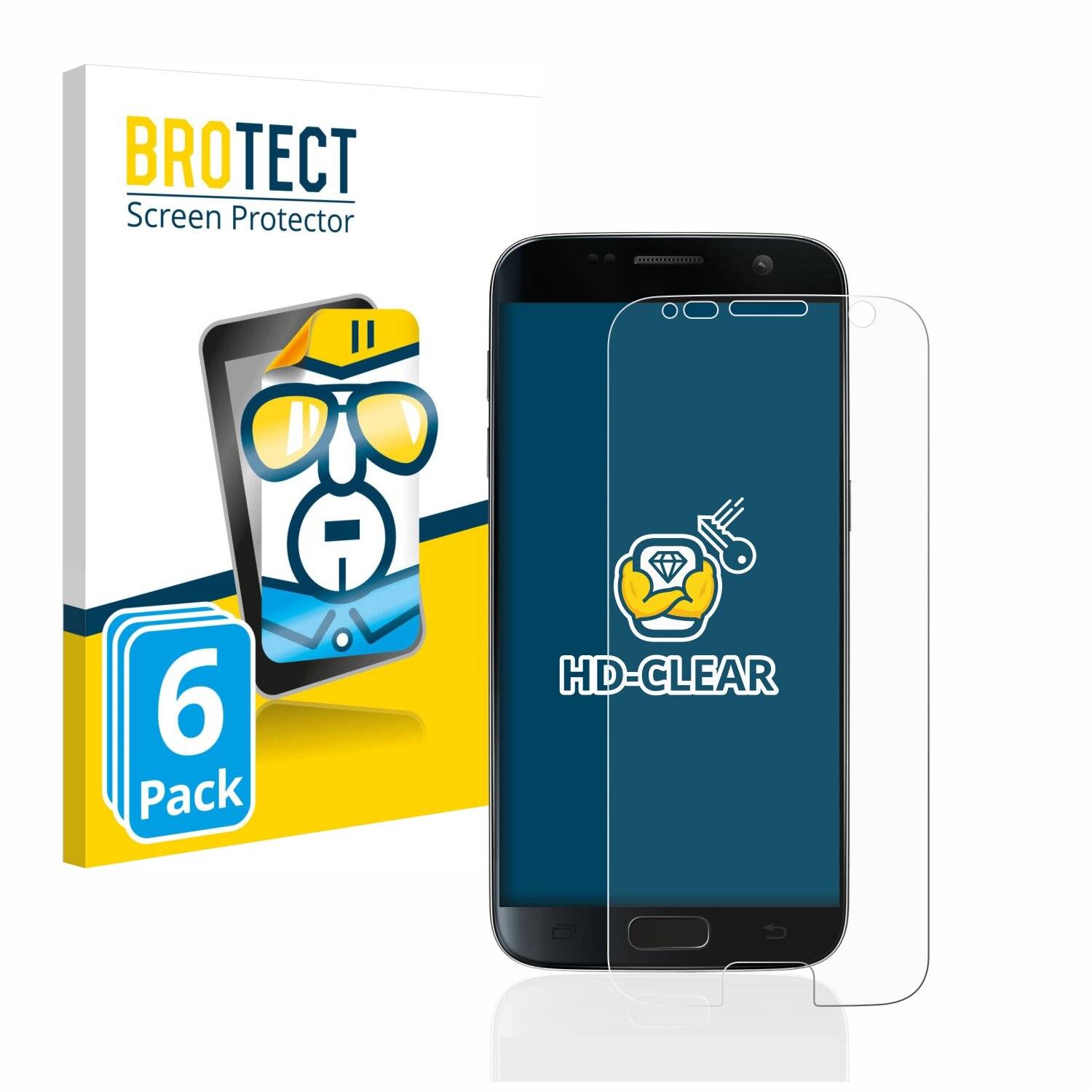 6x BROTECT HD-Clear Displayschutzfolie für Samsung Galaxy