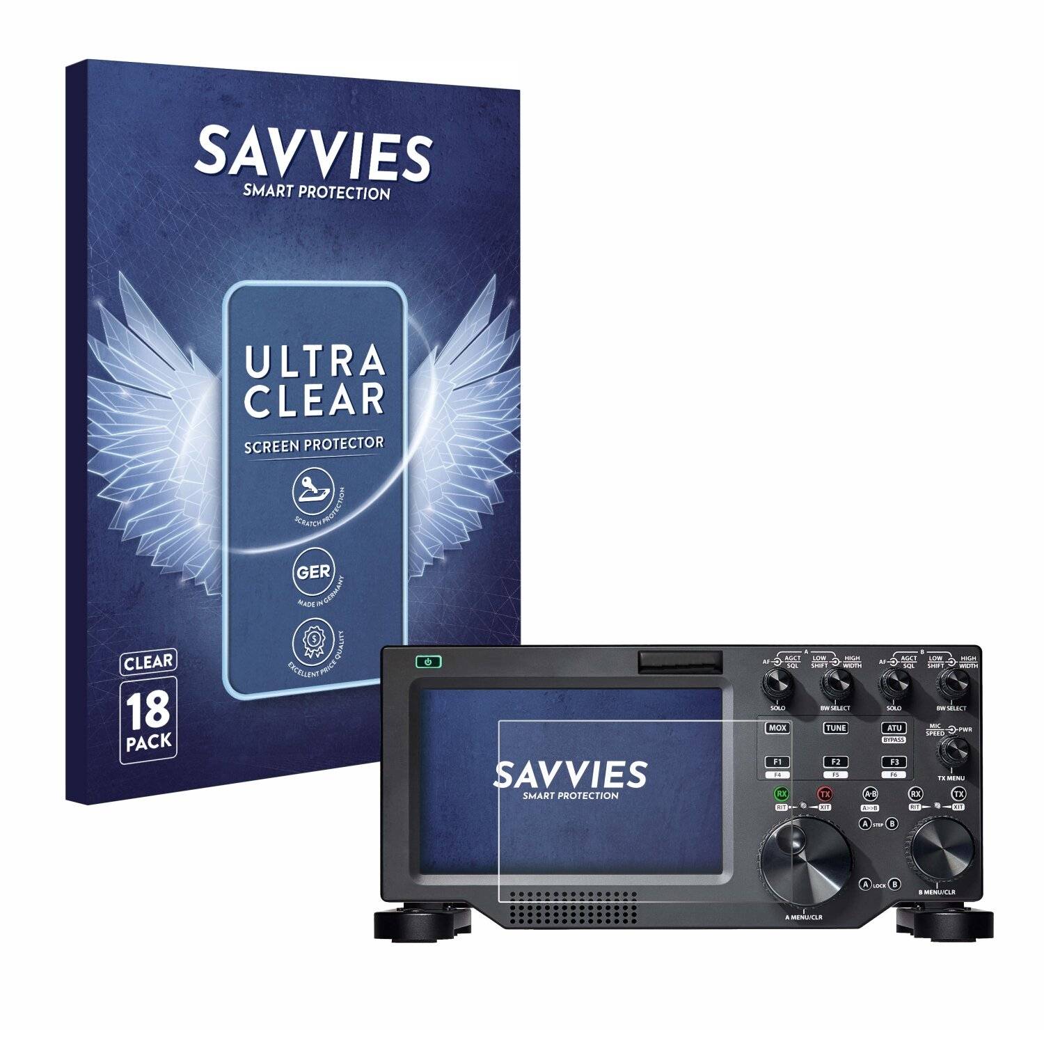 18x Savvies SU75 Displayschutzfolie für FlexRadio Maestro Control Console for the