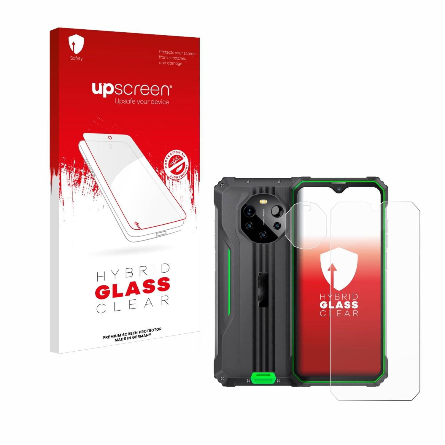 upscreen Hybrid Glass Clear Premium Schutzglas Folie für Blackview BL8800 5G