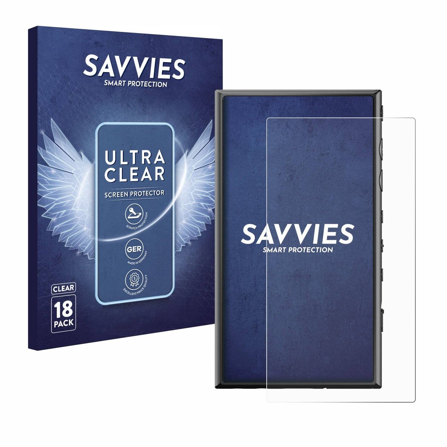 18x Savvies SU75 Displayschutzfolie für Sony