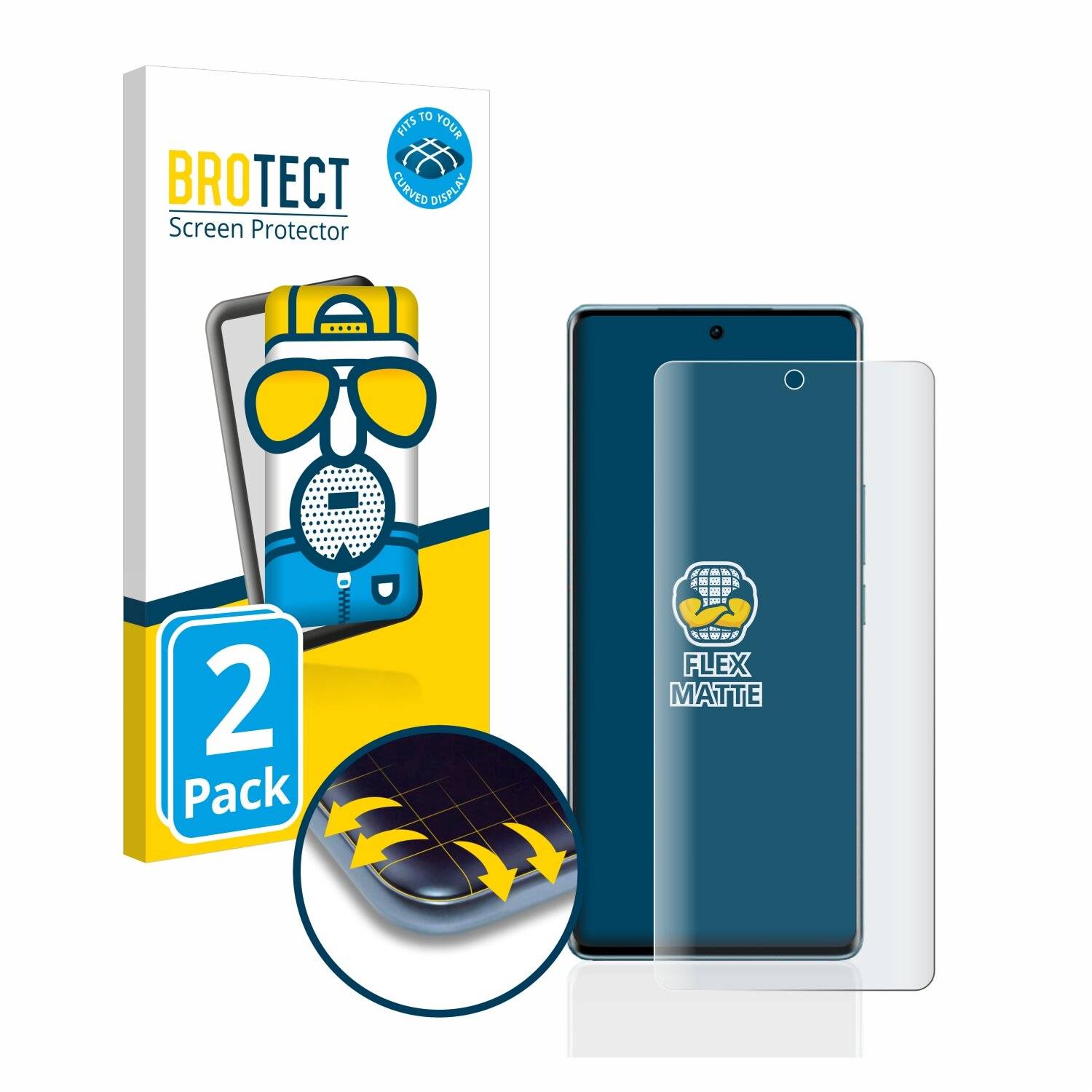 2x BROTECT Flex Matte Full-Cover Displayschutzfolie für Vivo