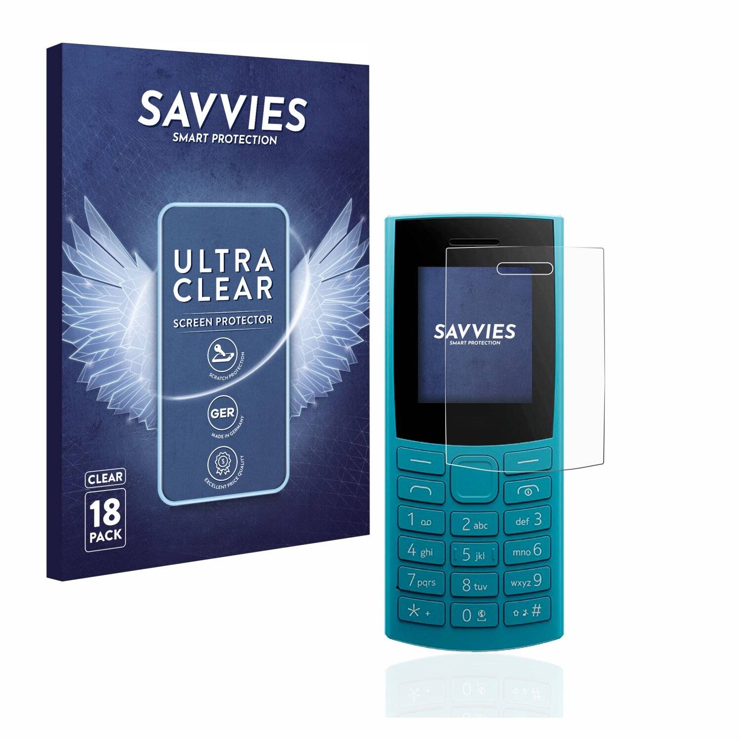 18x Savvies SU75 Displayschutzfolie für Nokia 110 4G