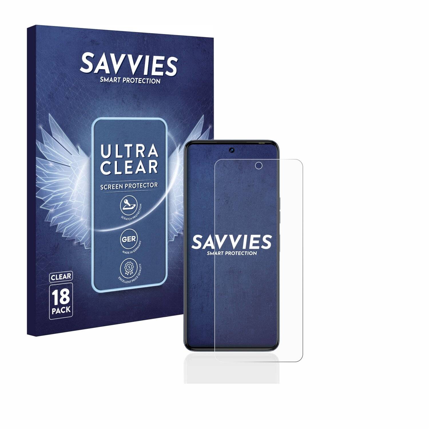 18x Savvies SU75 Displayschutzfolie für Tecno Camon