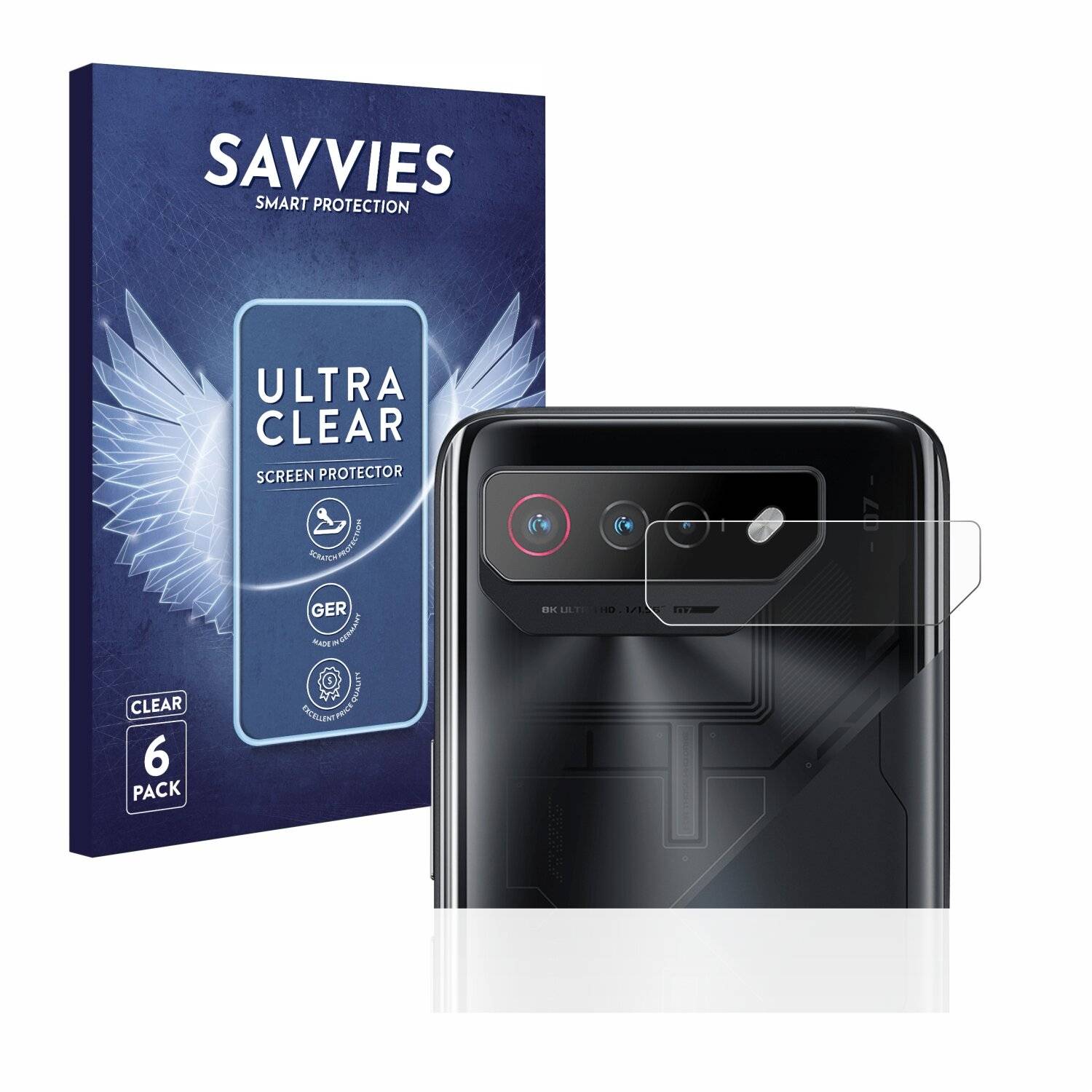6x Savvies SU75 Displayschutzfolie für Asus ROG Phone 7 Ultimate (NUR