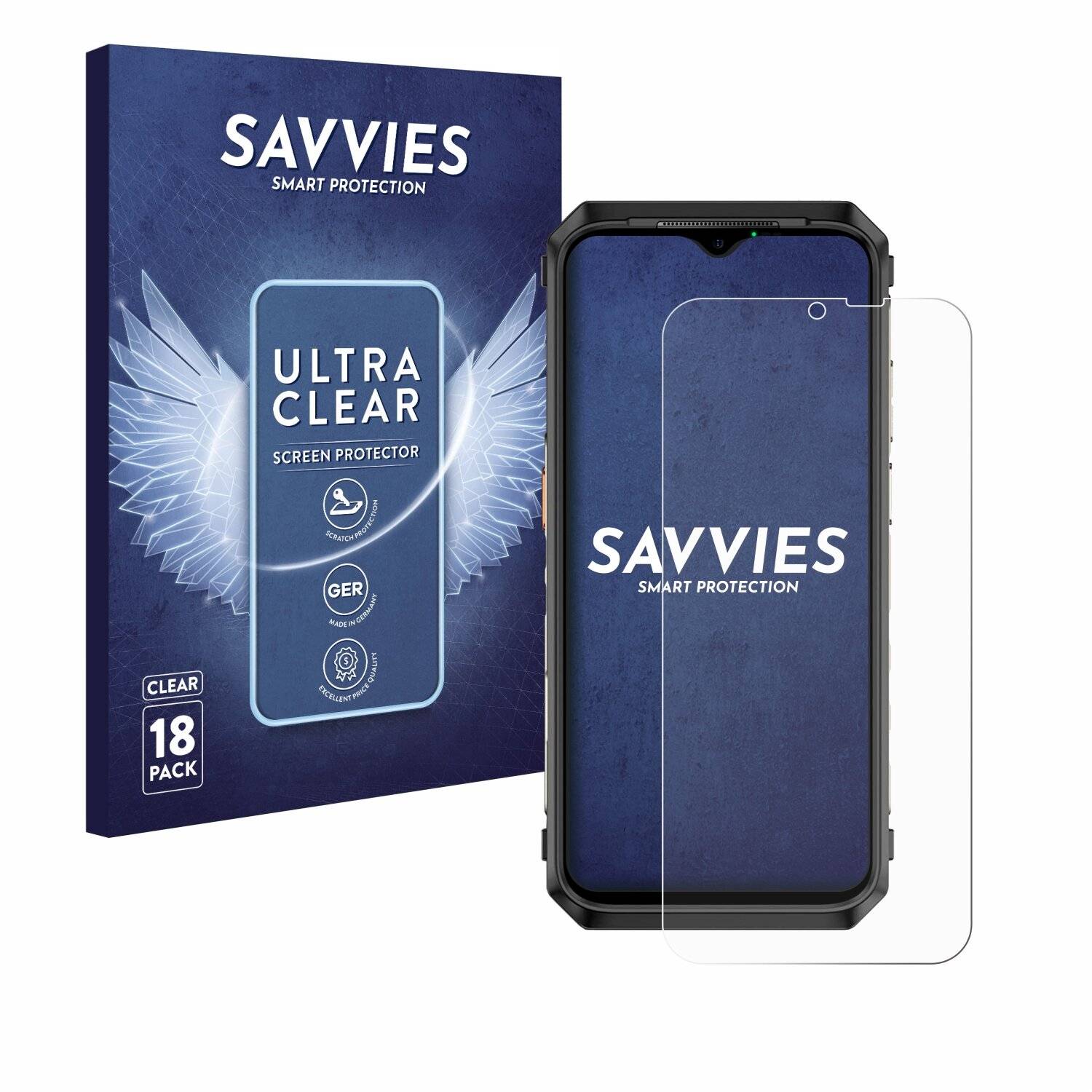 18x Savvies SU75 Displayschutzfolie für Ulefone Power Armor