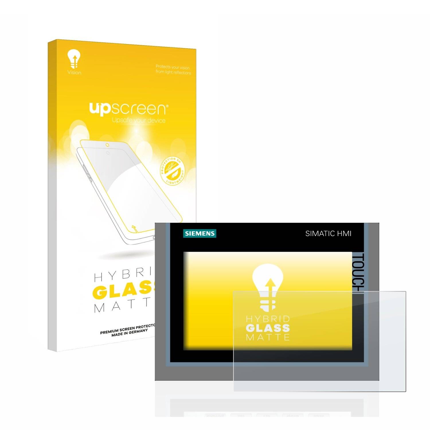 upscreen Hybrid Glass Matte Premium Schutzglas Folie für Siemens Simatic HMI TP700