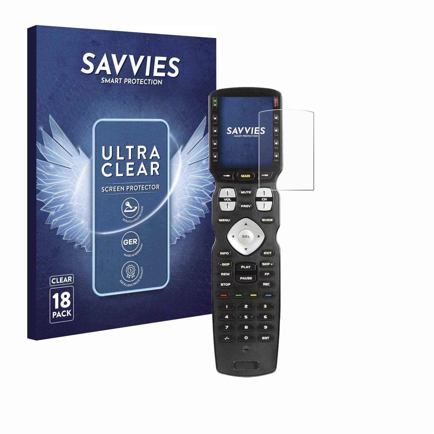 18x Savvies SU75 Displayschutzfolie für URC Universal Remote