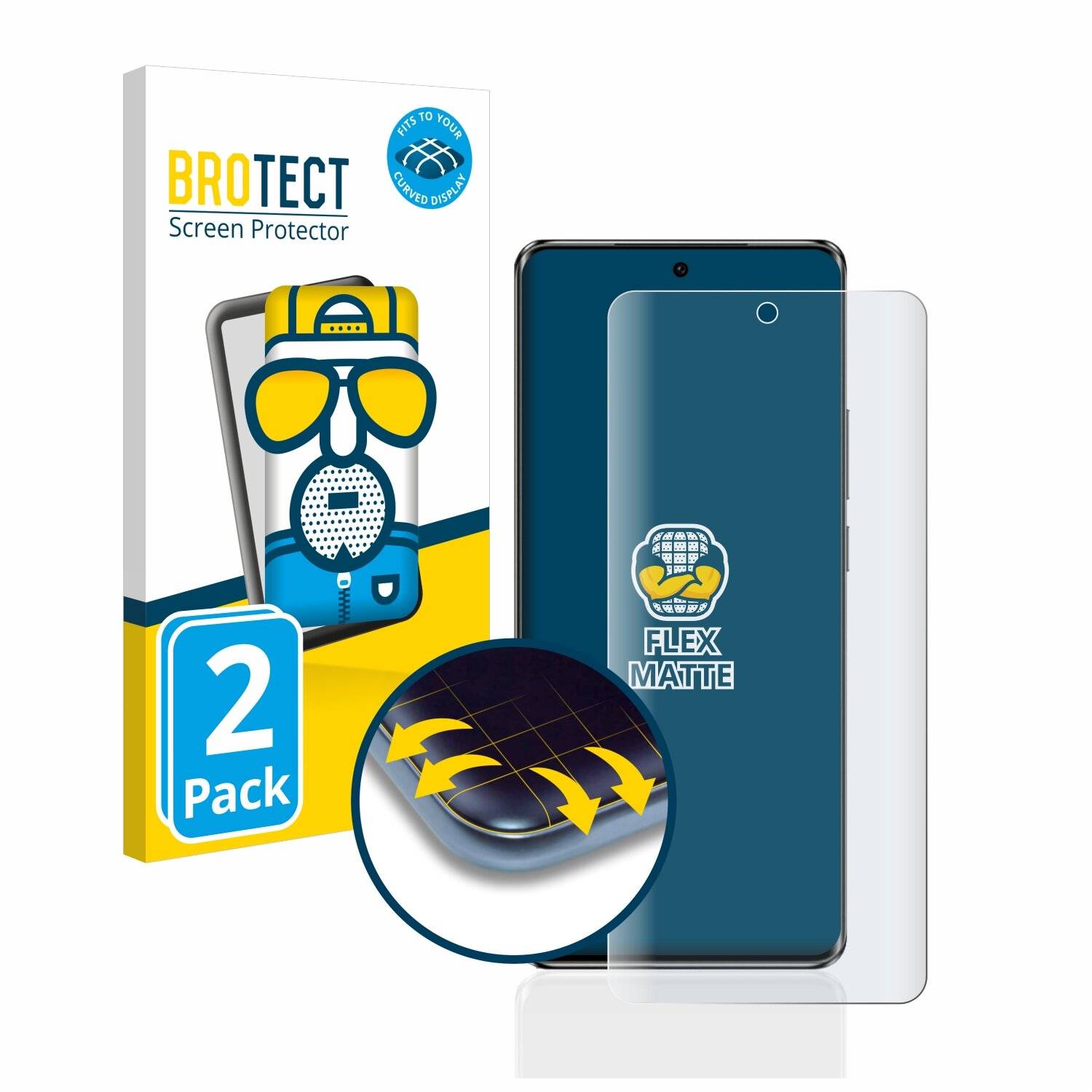2x BROTECT Flex Matte Full-Cover Displayschutzfolie für Oppo Reno 10 Pro