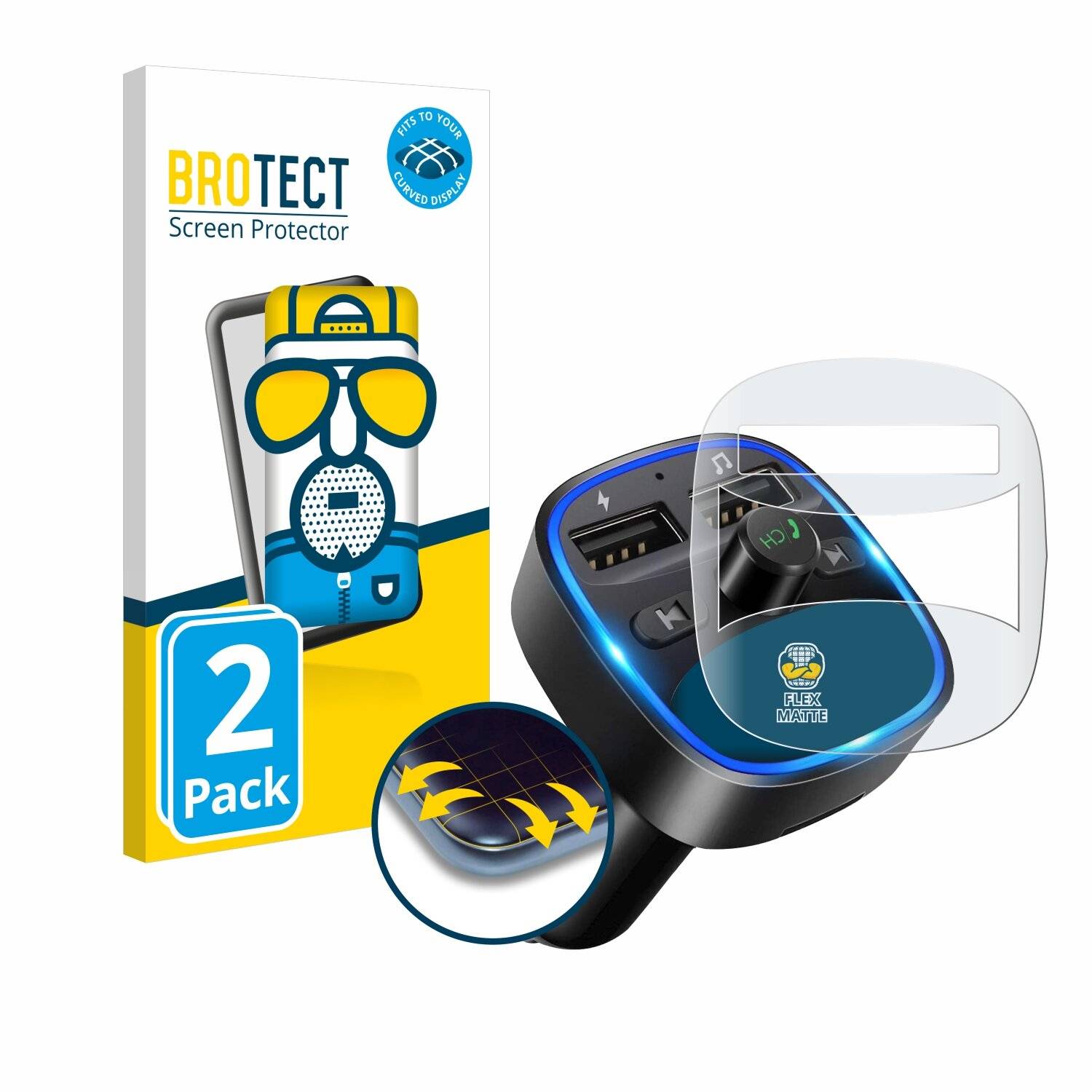 2x BROTECT Flex Matte Full-Cover Displayschutzfolie für LENCENT