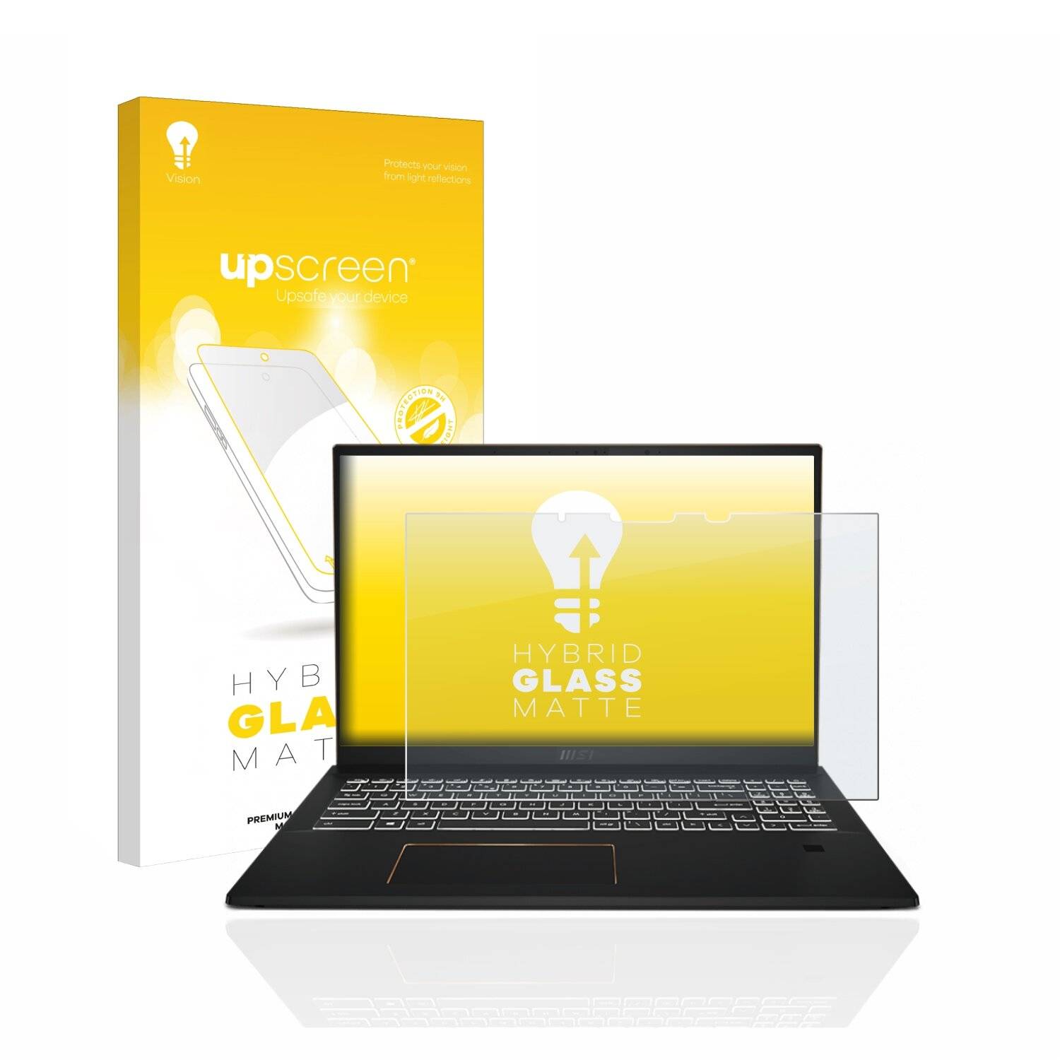 upscreen Hybrid Glass Matte Premium Schutzglas Folie für MSI Summit E16 Flip