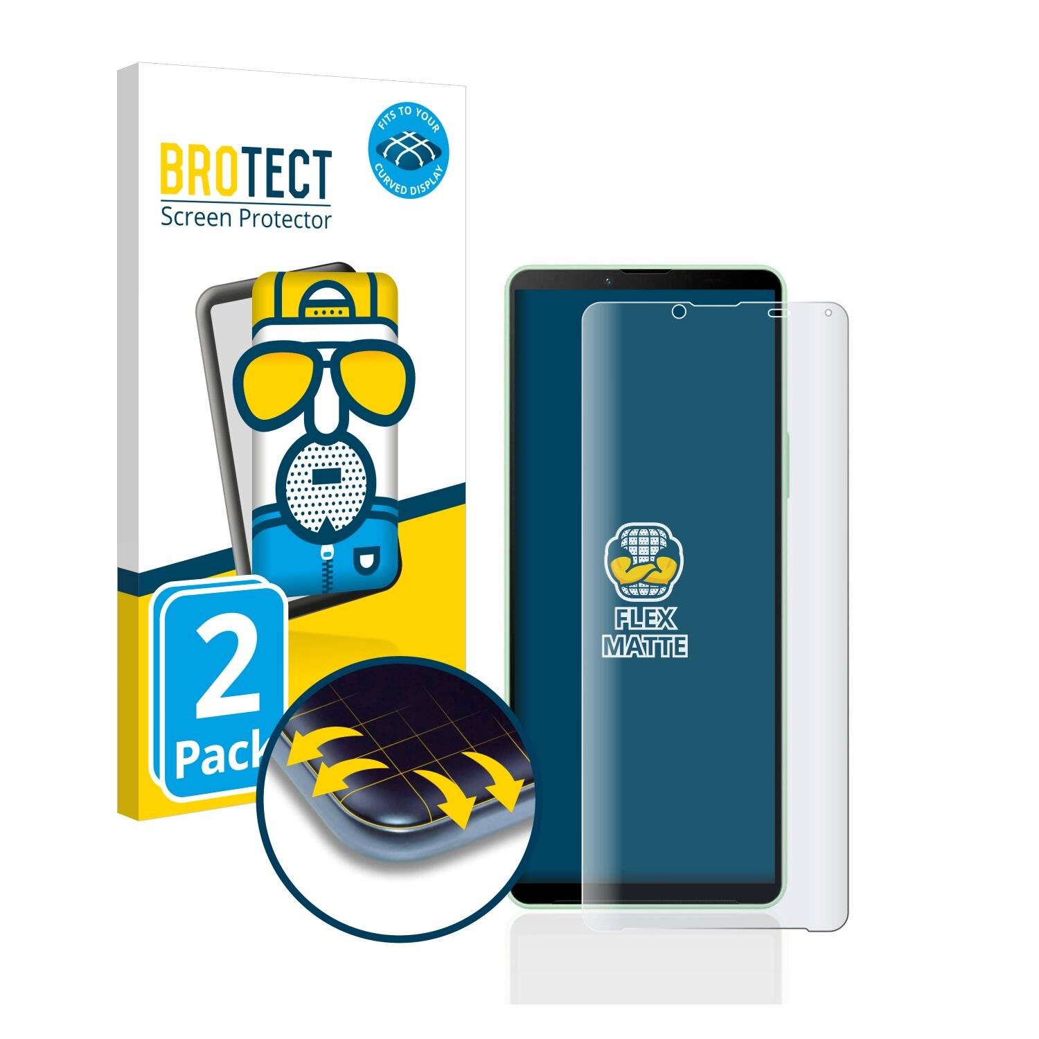 2x BROTECT Flex Matte Full-Cover Displayschutzfolie für Sony Xperia 10