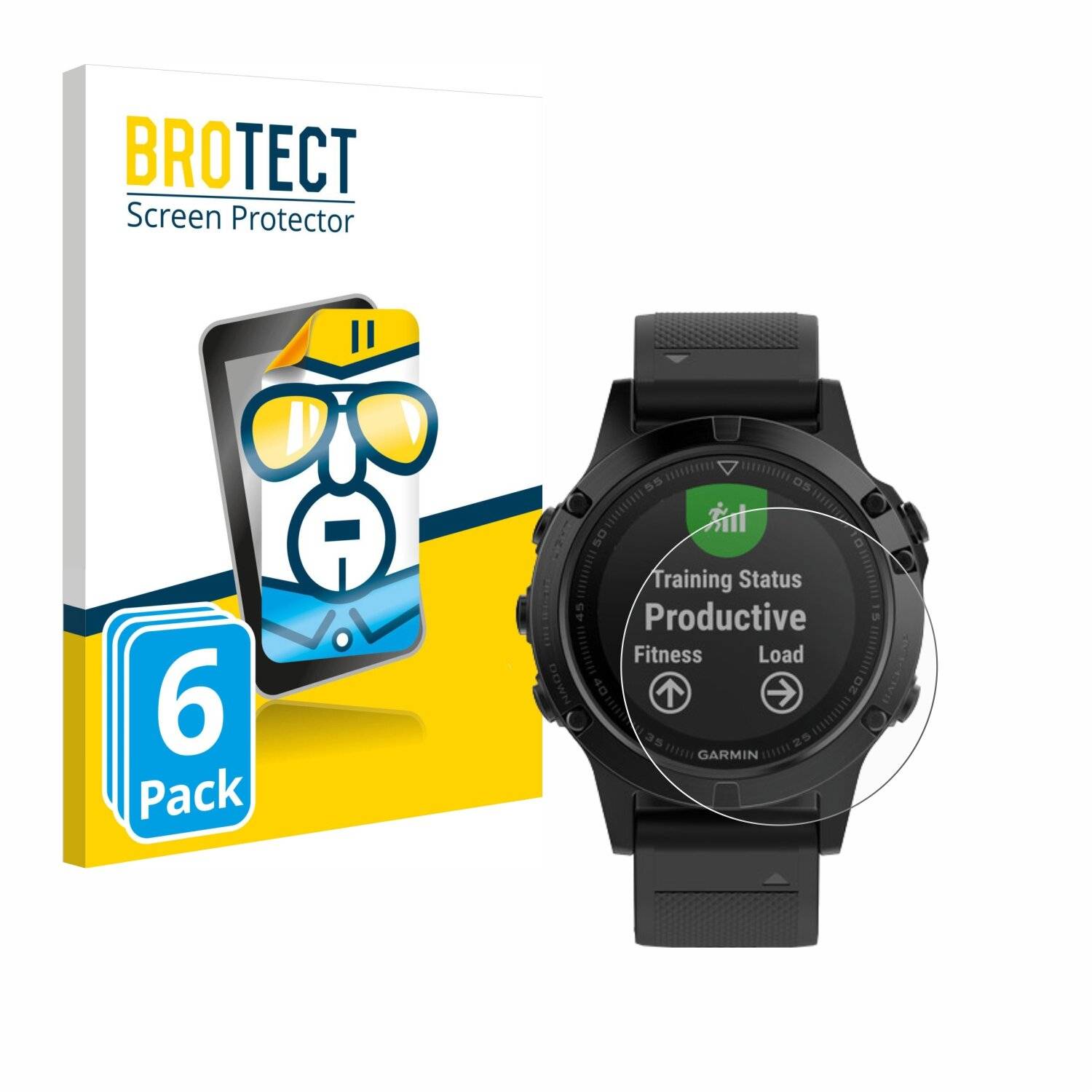 6x BROTECT HD-Clear Displayschutzfolie für Garmin Fenix 5 (47