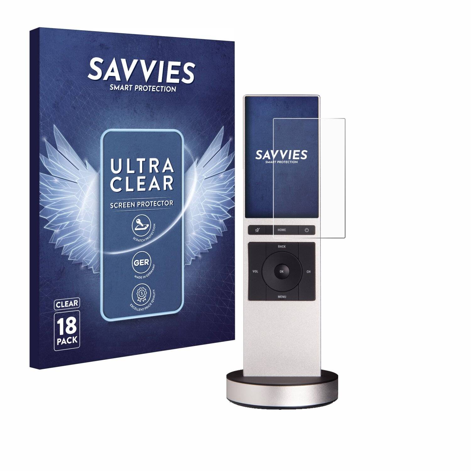 18x Savvies SU75 Displayschutzfolie für Control 4 Neeo Remote