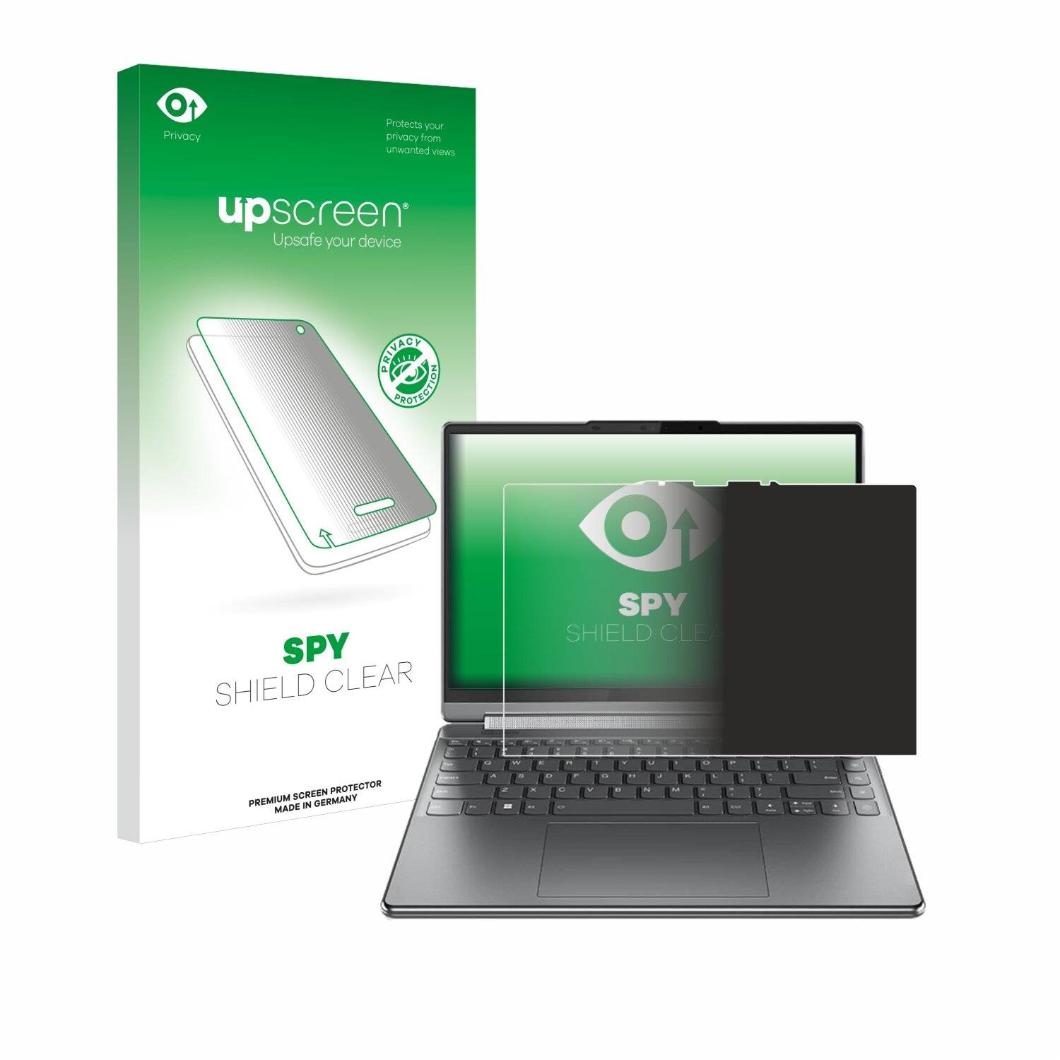 upscreen Spy Shield Clear Premium Blickschutzfolie für Lenovo Yoga Pro 9i Gen 8