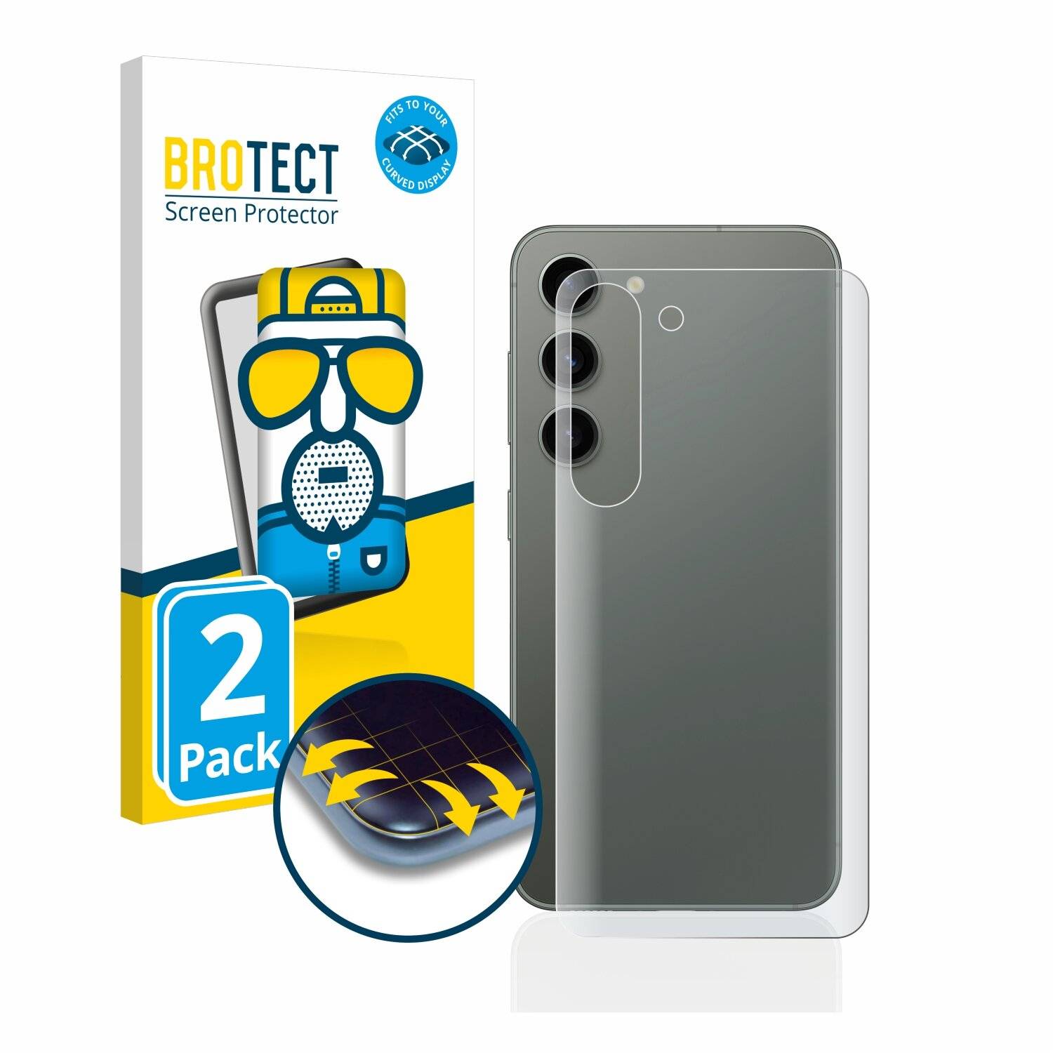 2x BROTECT Flex Matte Full-Cover Displayschutzfolie für Samsung Galaxy S23 Plus