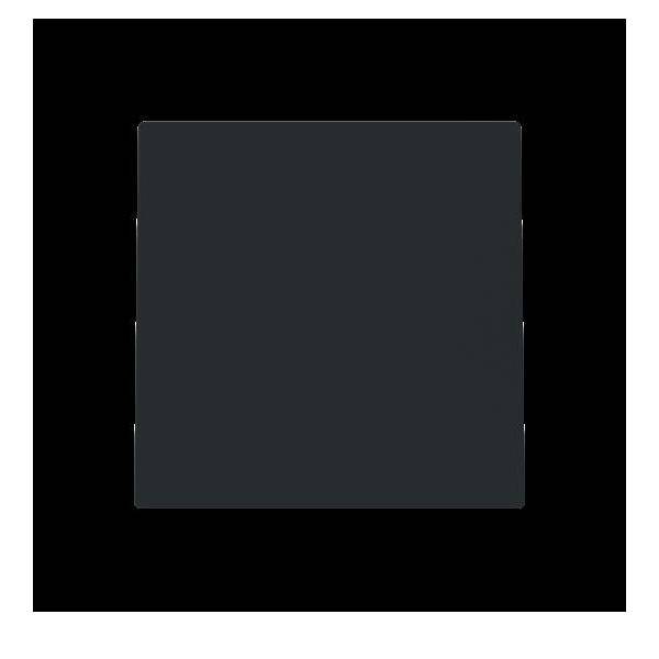 Ein einfaches schwarzes Quadrat mit einem dunkelgrauen Quadrat im Inneren, vor einem schwarzen Hintergrund.