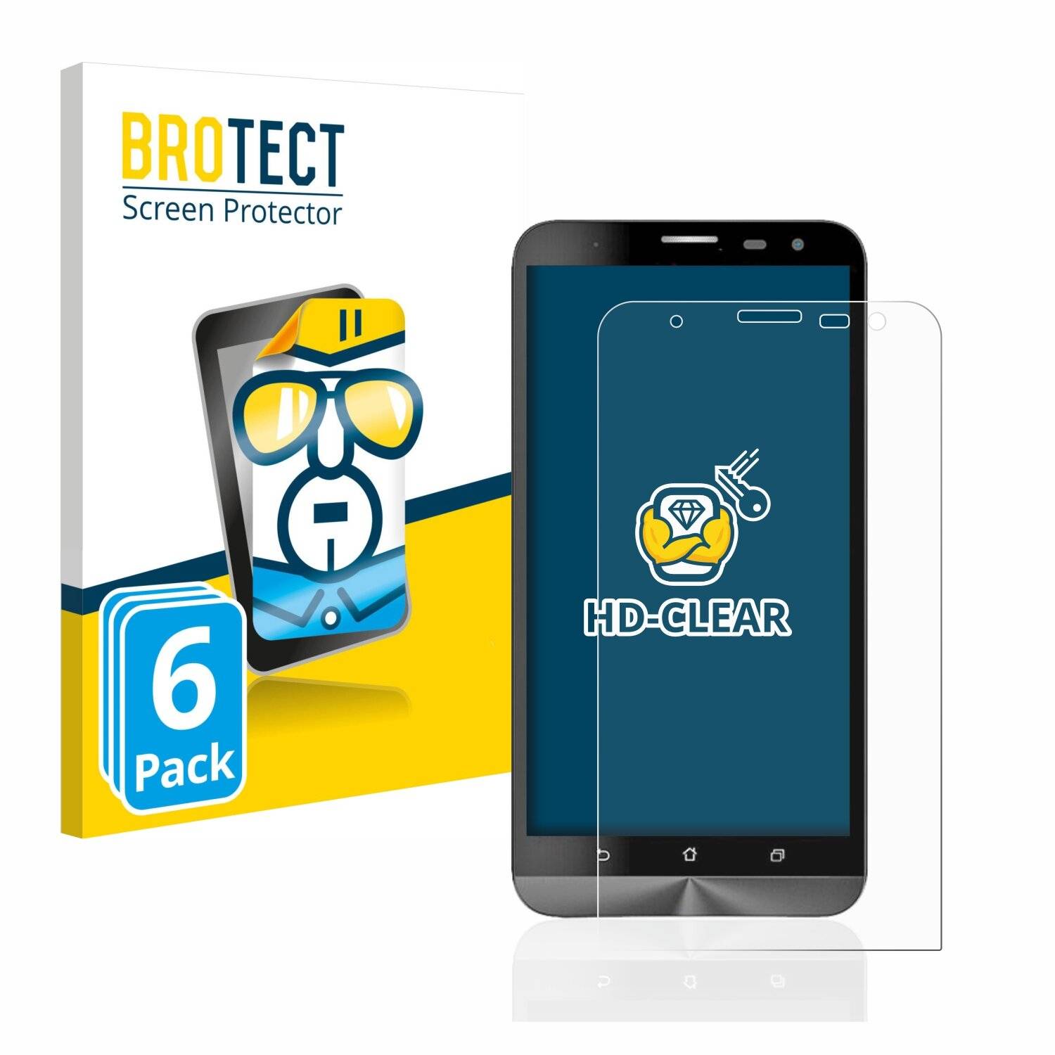 6x BROTECT HD-Clear Displayschutzfolie für Asus ZenFone 2 Laser