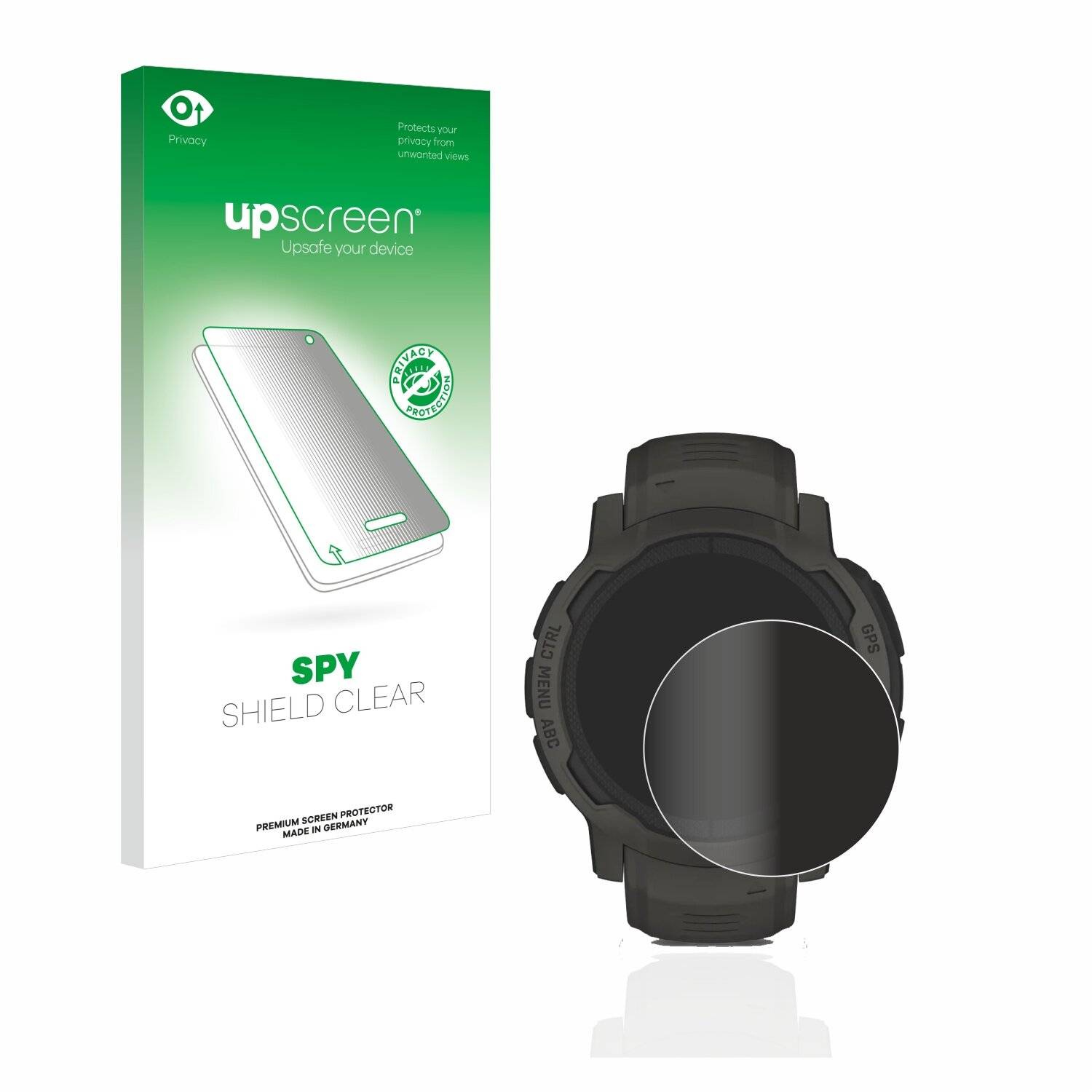 upscreen Spy Shield Clear Premium Blickschutzfolie für Garmin Instinct 2
